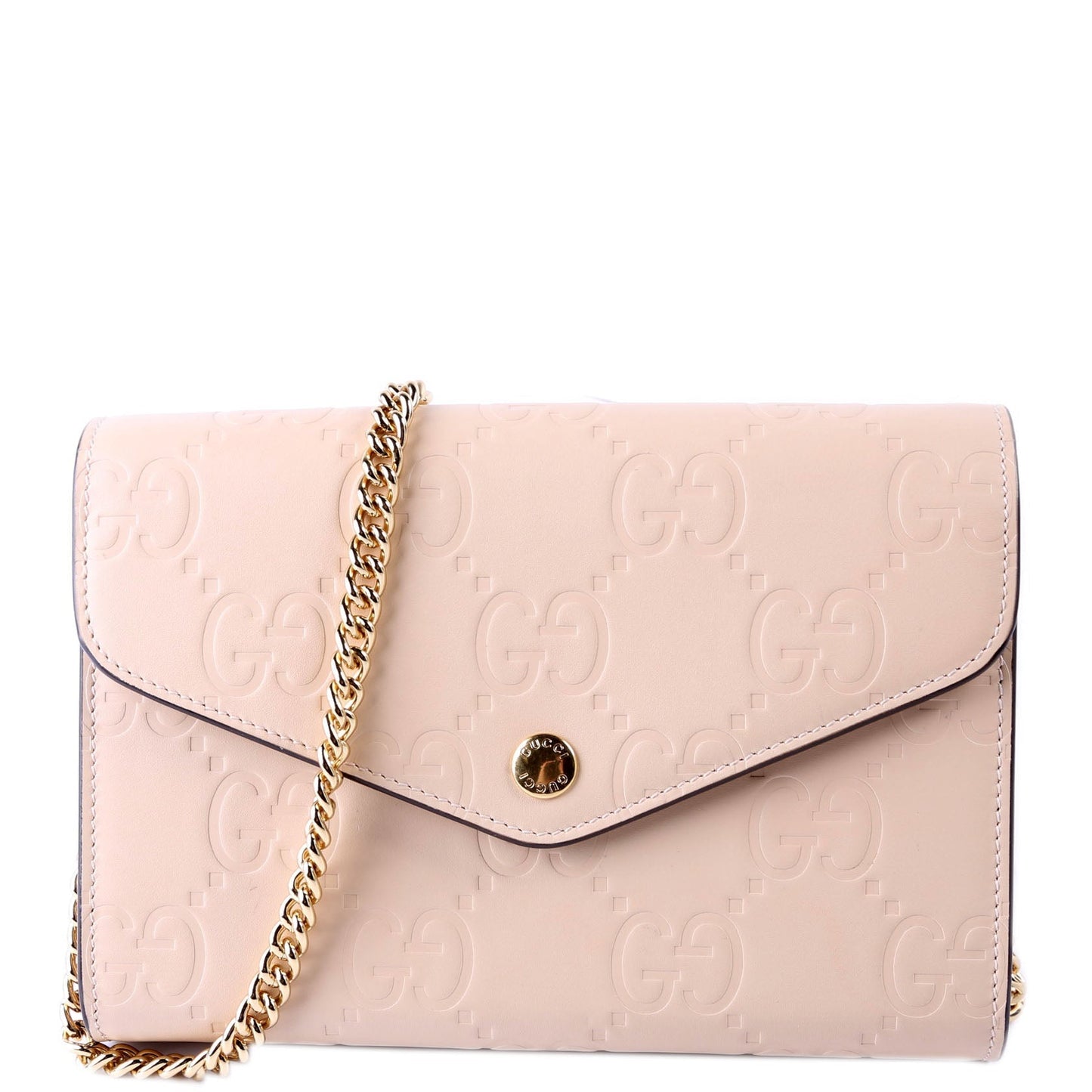Gucci 781555 GG Leather Chain Wallet Tan Bag