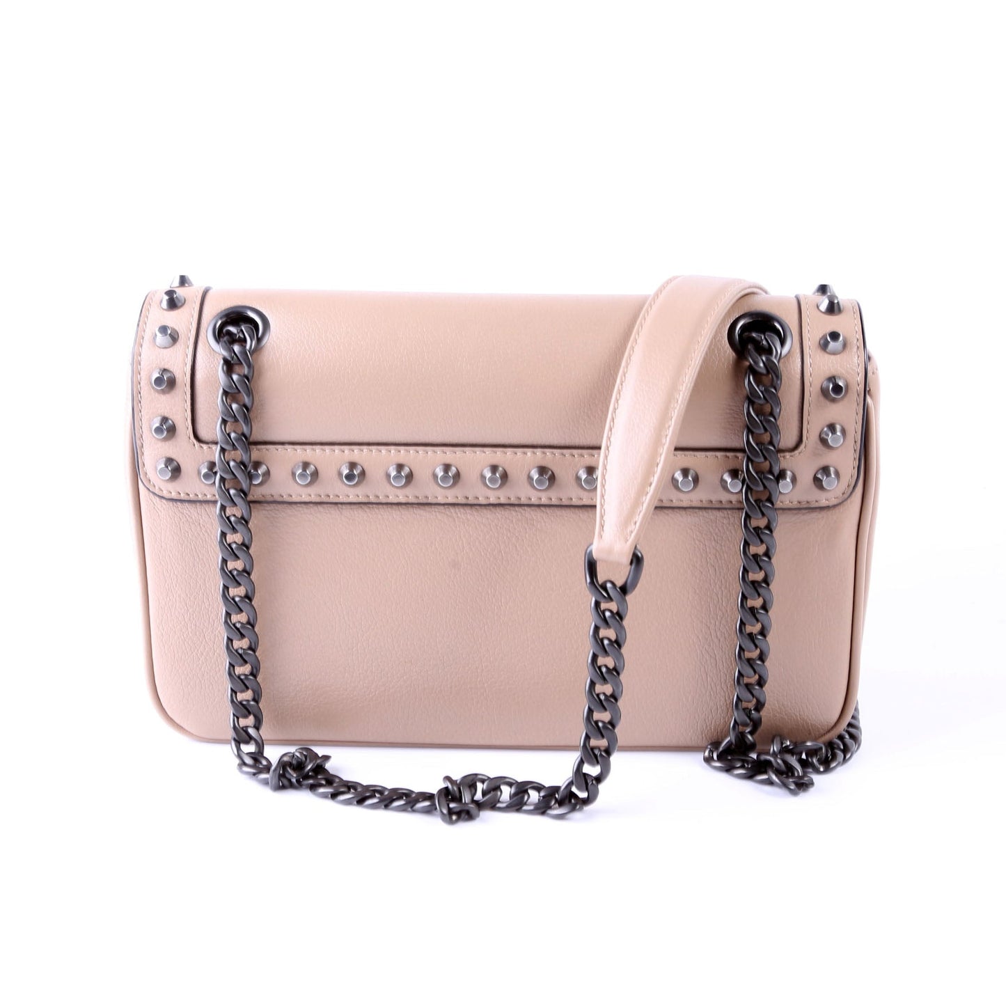 Prada Glace Calfskin Studded Crossbody Tan Bag