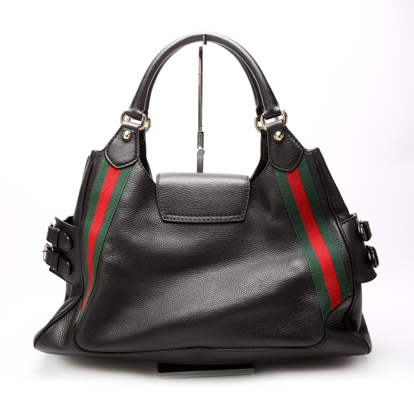Gucci 247599 Web Leather Heritage Shoulder Bag