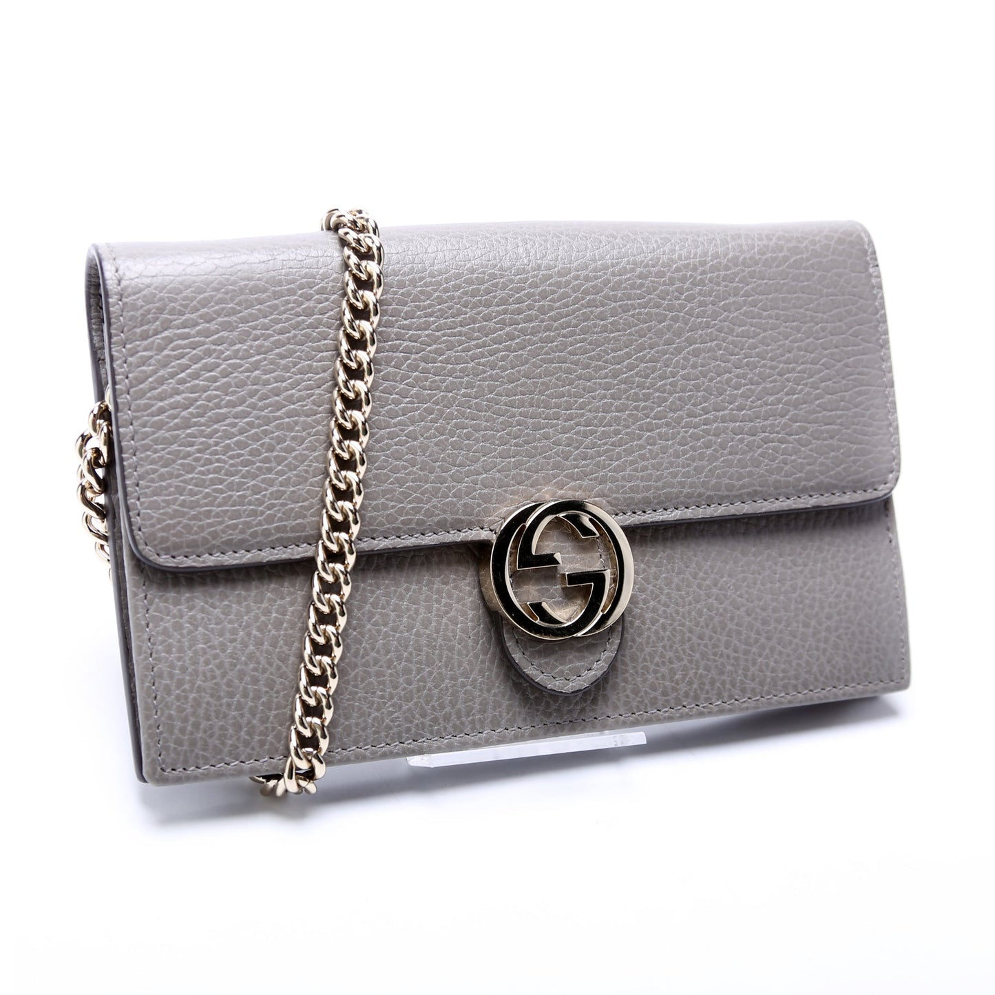 Gucci 510314 Interlocking G Chain Wallet Grey Bag