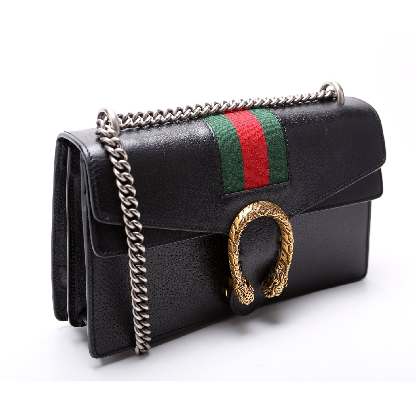 Gucci 400249 Dionysus Leather Shoulder Small Black Bag