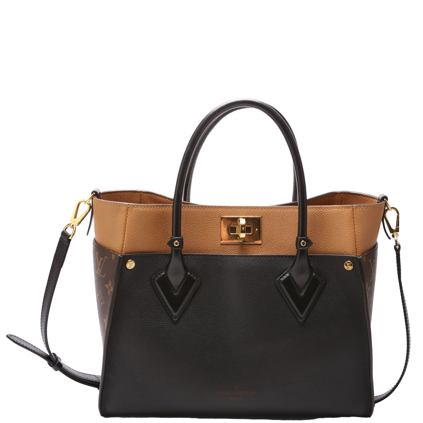 Louis Vuitton On My Side MM Calfskin/Monogram Black/Brown