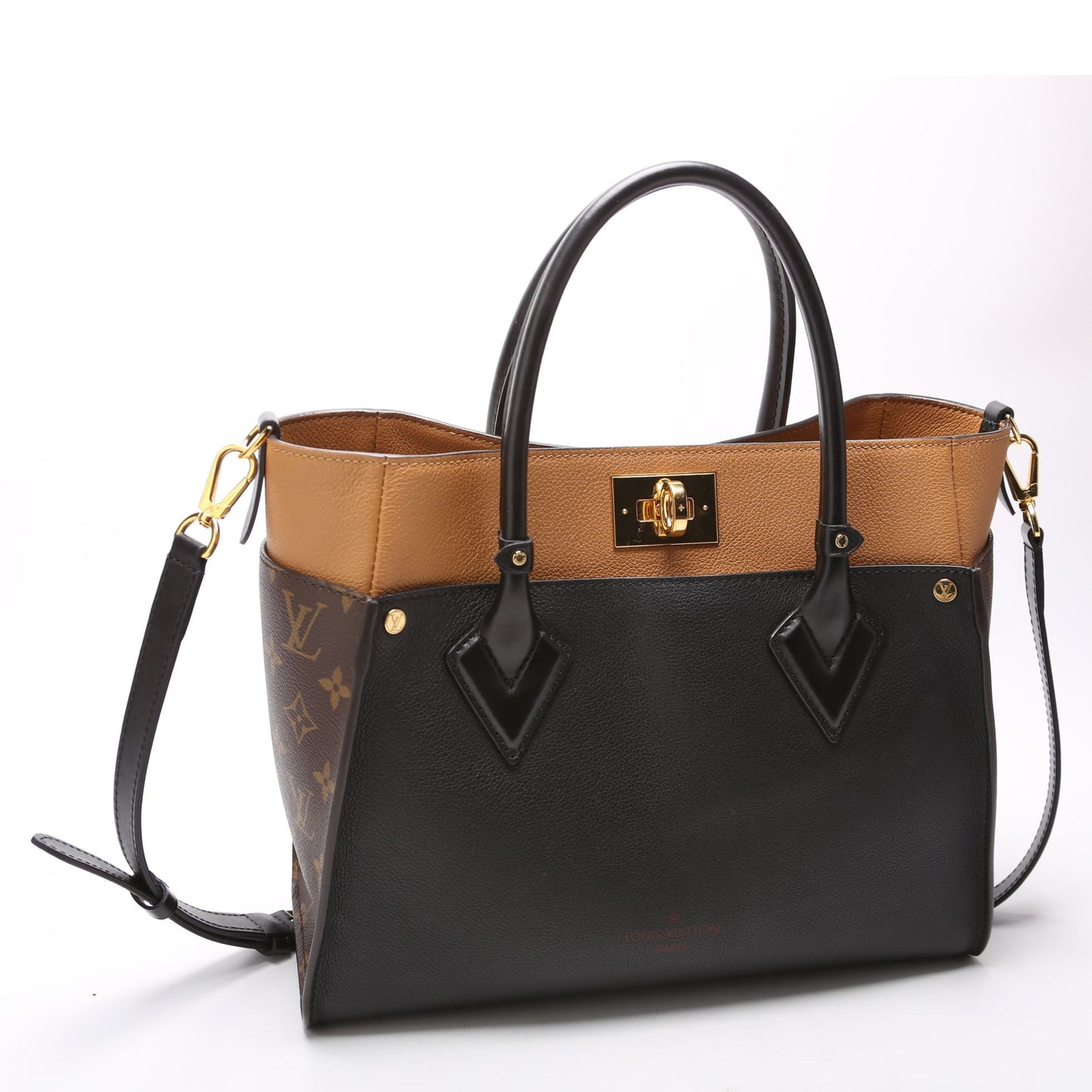 Louis Vuitton On My Side MM Calfskin/Monogram Black/Brown