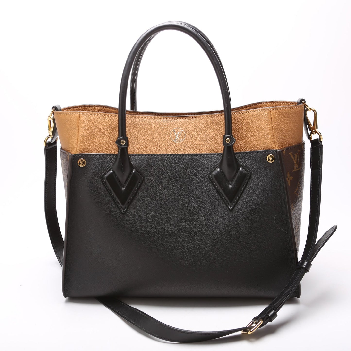 Louis Vuitton On My Side MM Calfskin/Monogram Black/Brown