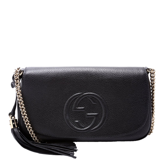 Gucci 336752 Soho Chain Crossbody Medium Black Bag