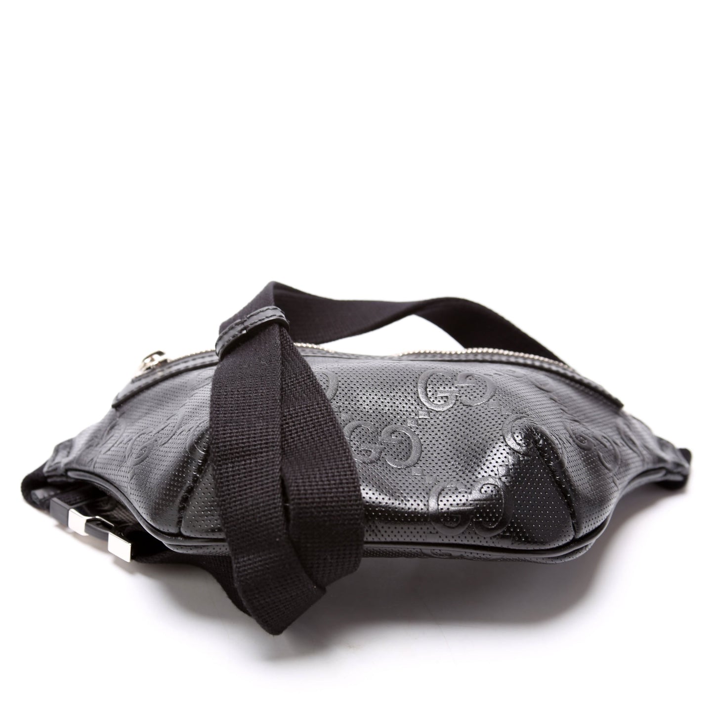 Gucci 658582 GG Embossed Belt Black Bag