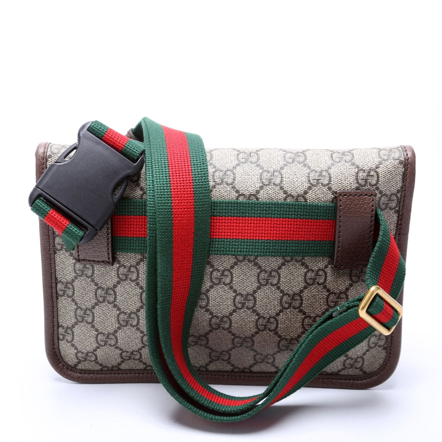 Gucci 493930 GG Supreme Neo Web Belt Brown Bag
