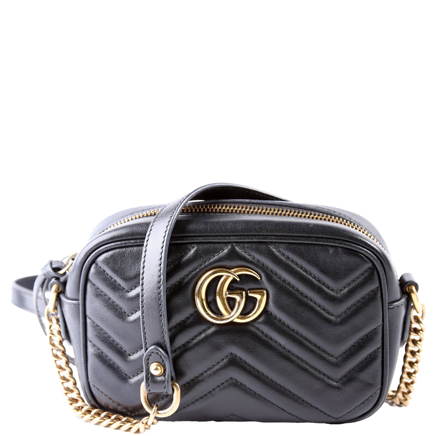 Gucci 448065 Marmont Mini Camera Black Bag