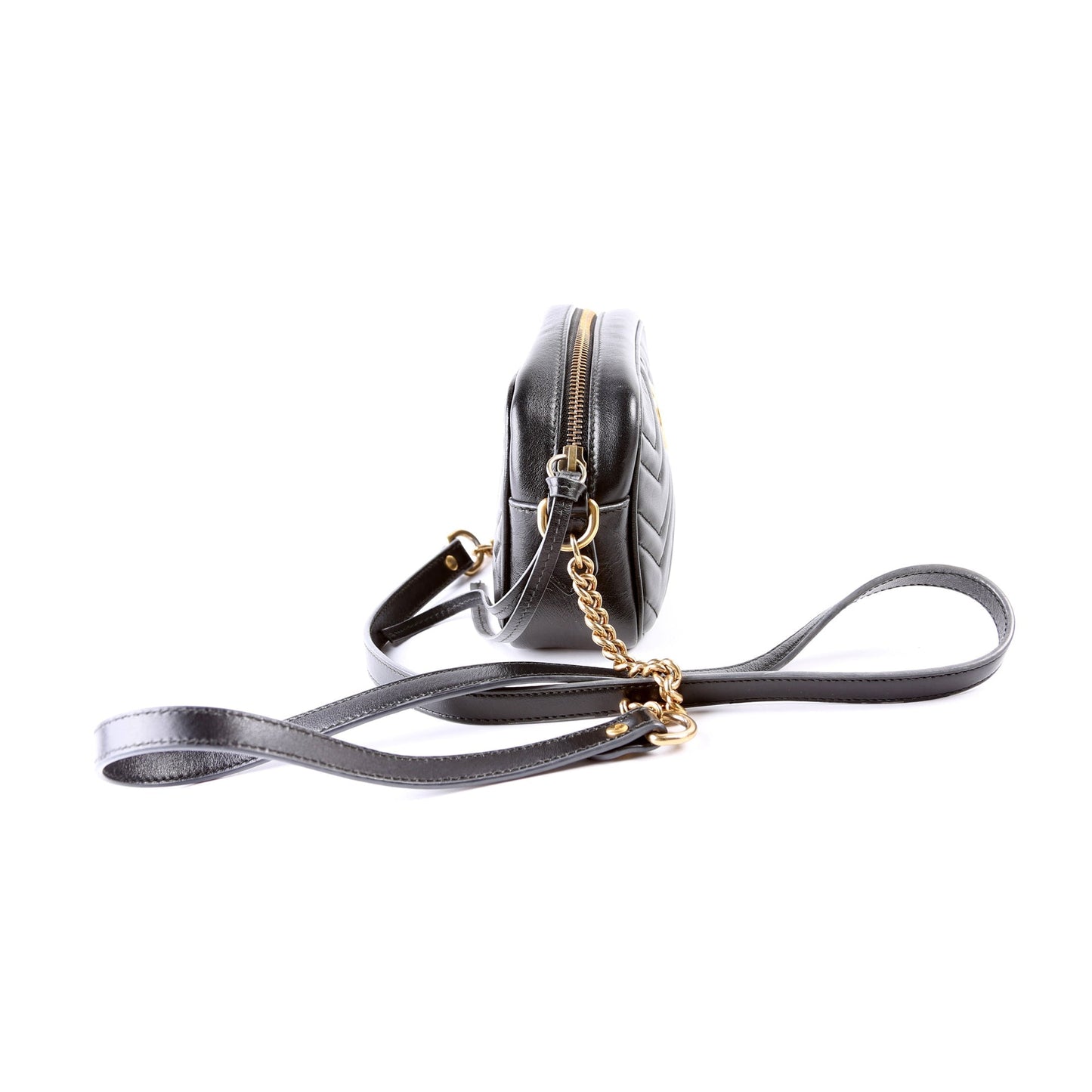 Gucci 448065 Marmont Mini Camera Black Bag