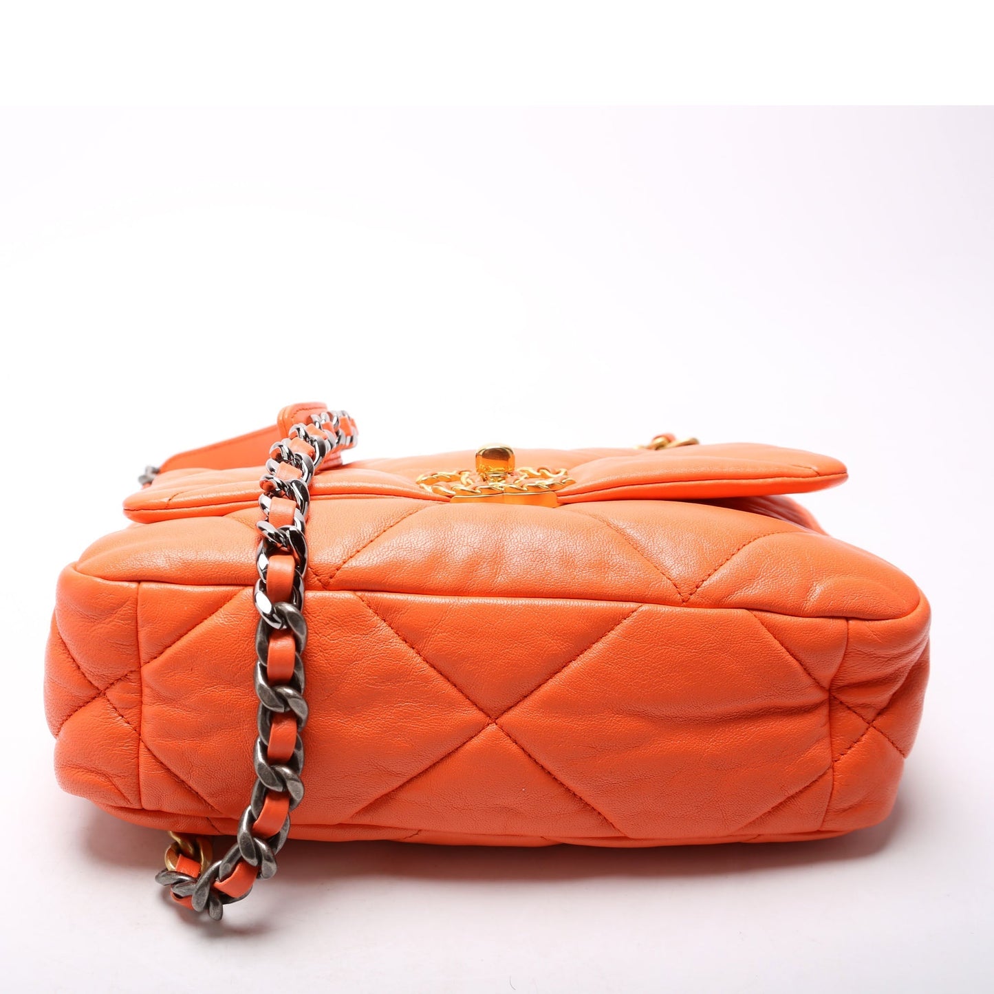 Chanel Quilted Goatskin 19 Medium Flap 29M Orange Bag