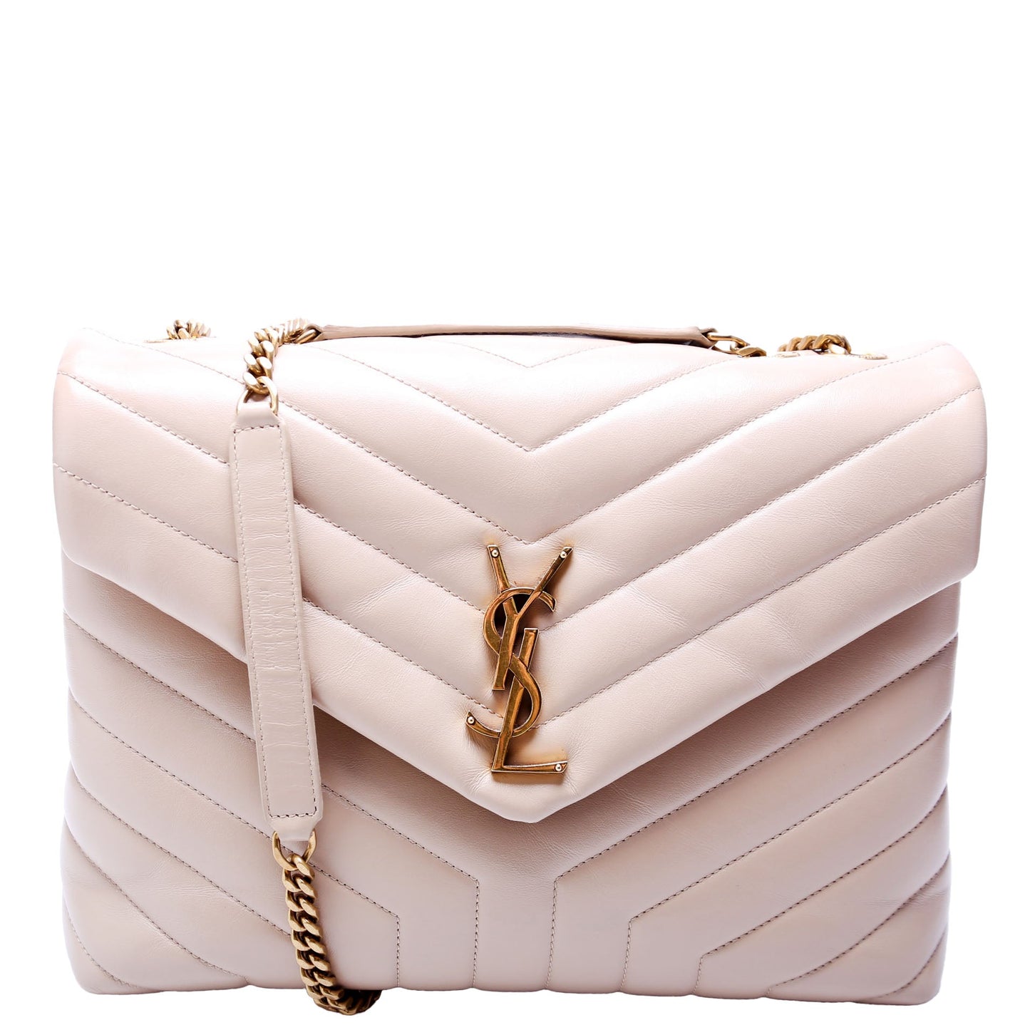 Saint Laurent Loulou Medium Quilted 574946 Tan Bag