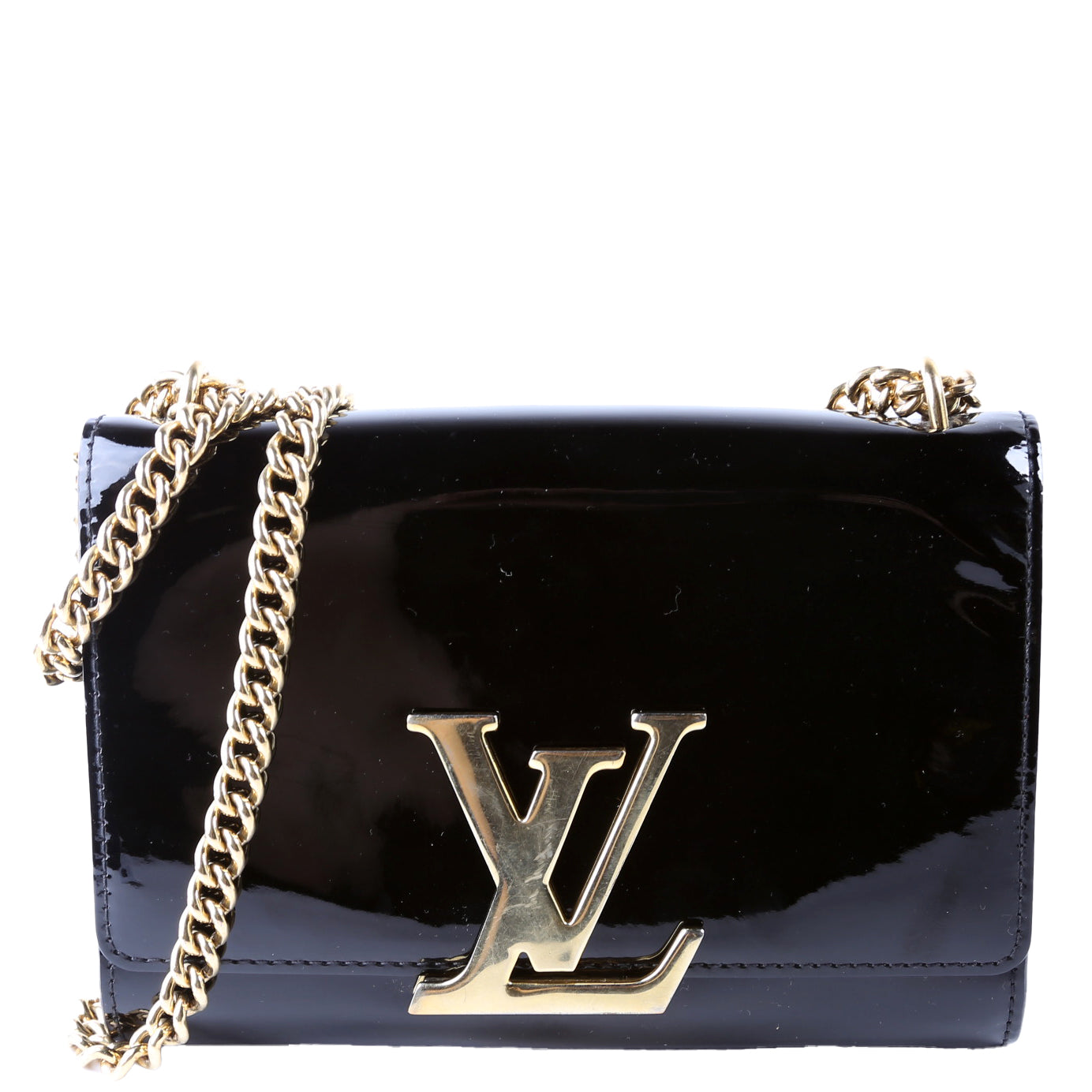 Louis Vuitton Louise MM Chain Bag Vernis Black