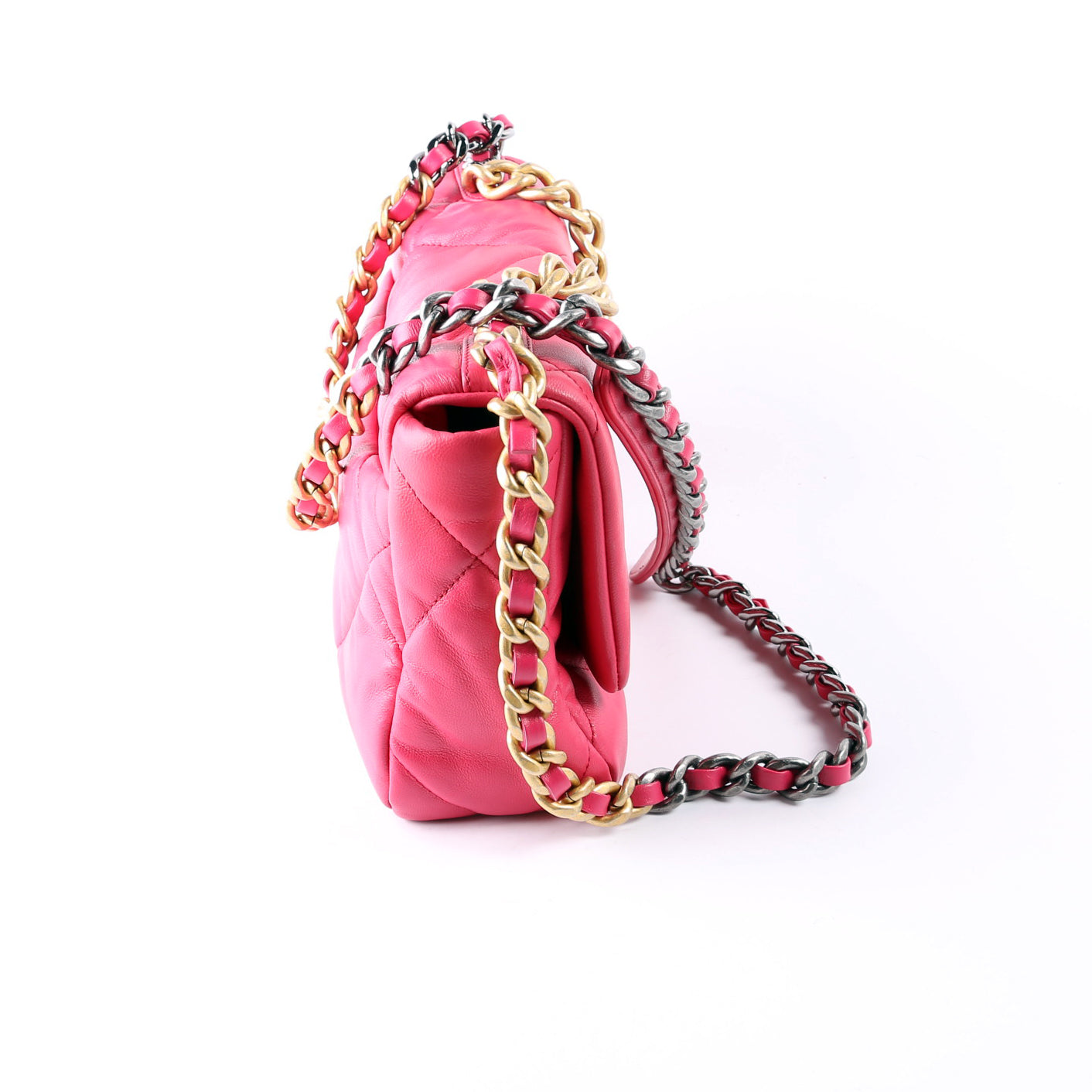 Chanel Quilted Goatskin 19 Medium Flap 30M Pink Bag