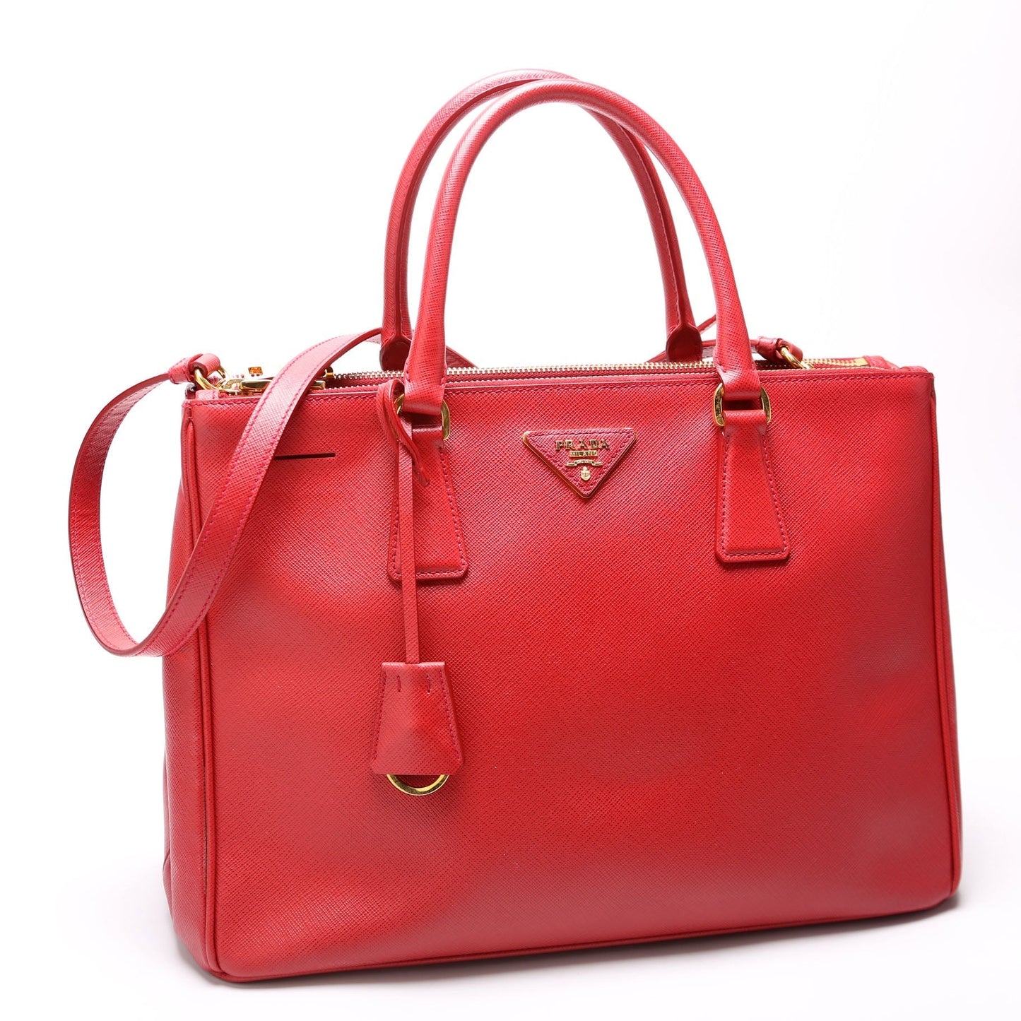 Prada Saffiano Galleria Large Red Bag