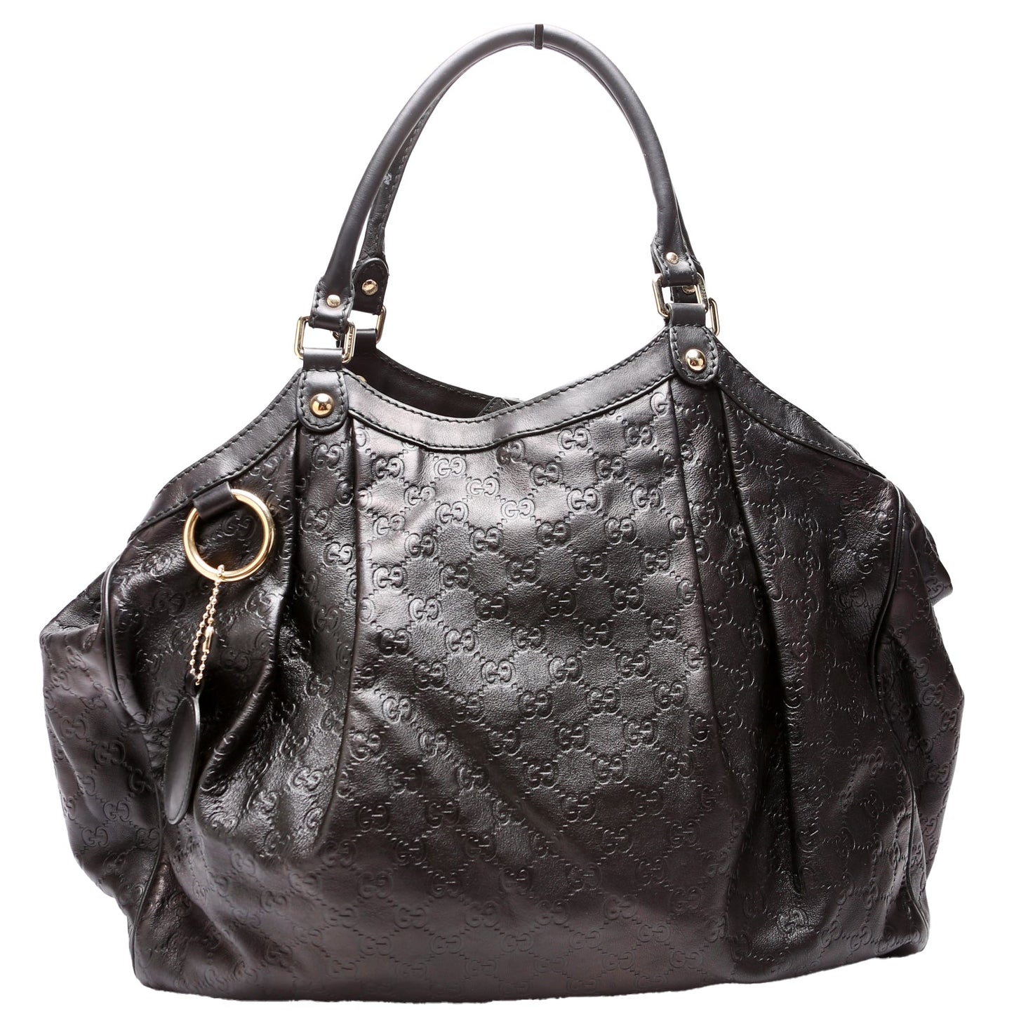 Gucci 211942 Sukey Leather Large Black Bag