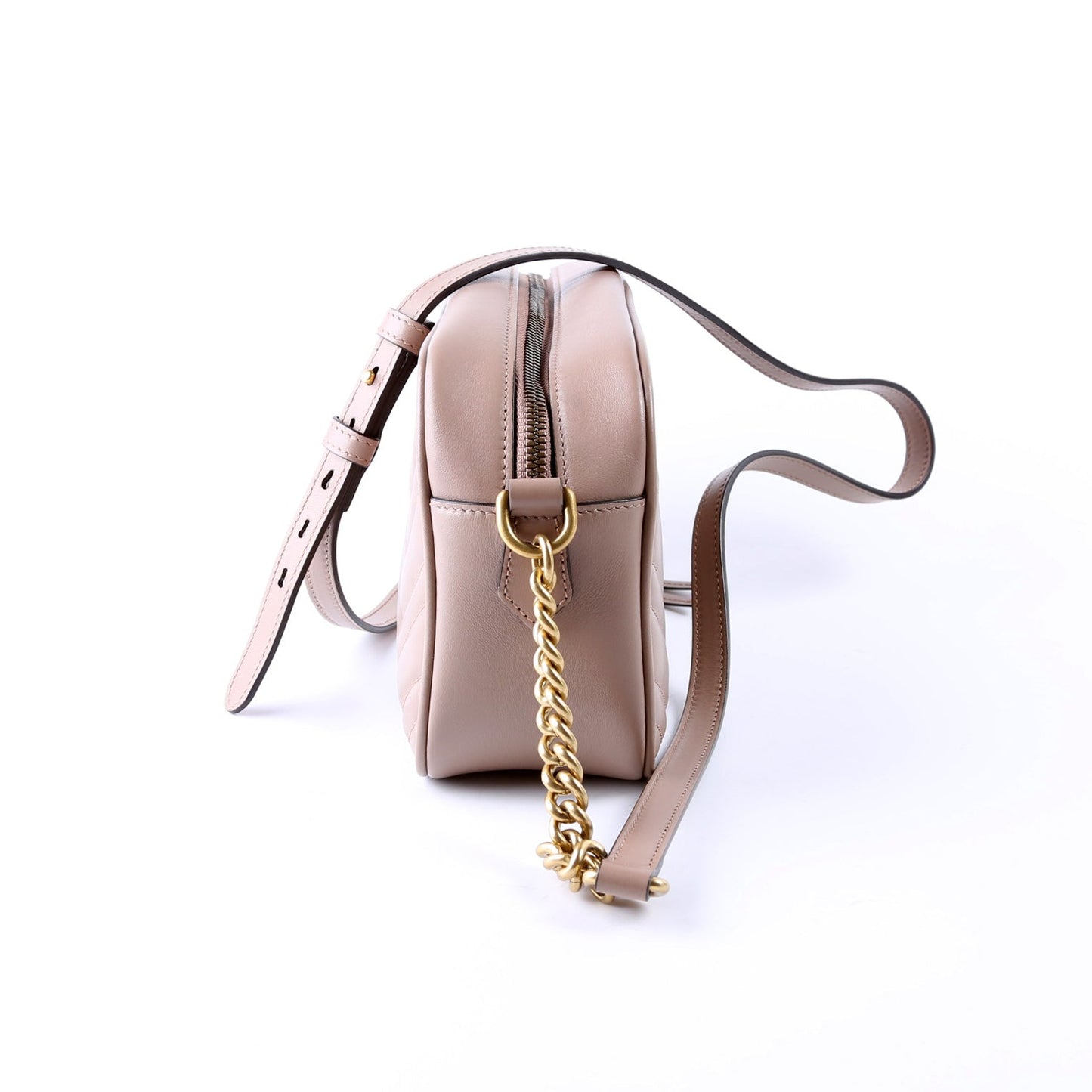 Gucci 447632 Marmont Small Leather Camera Beige Bag