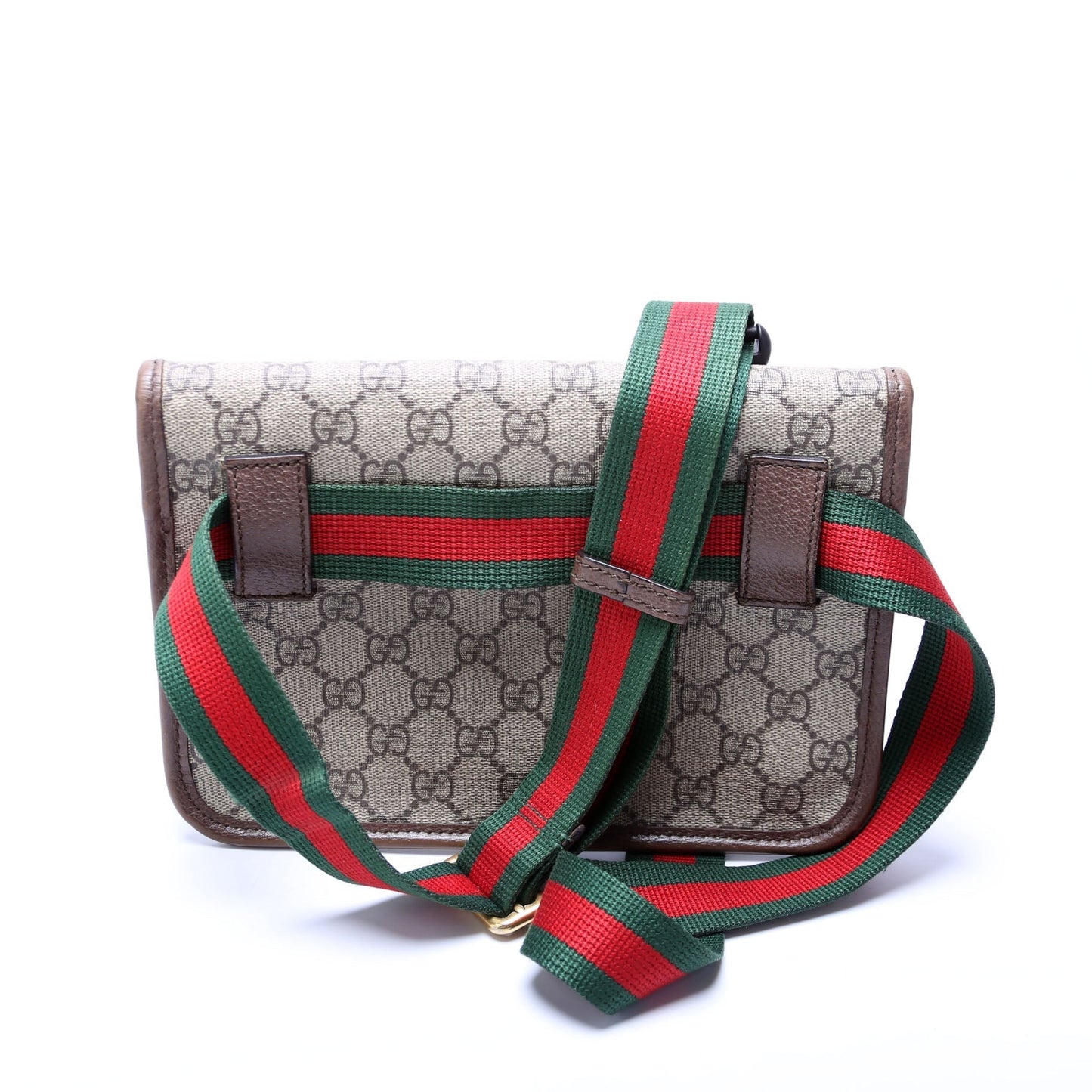 Gucci 493930 GG Supreme Neo Web Belt Brown Bag