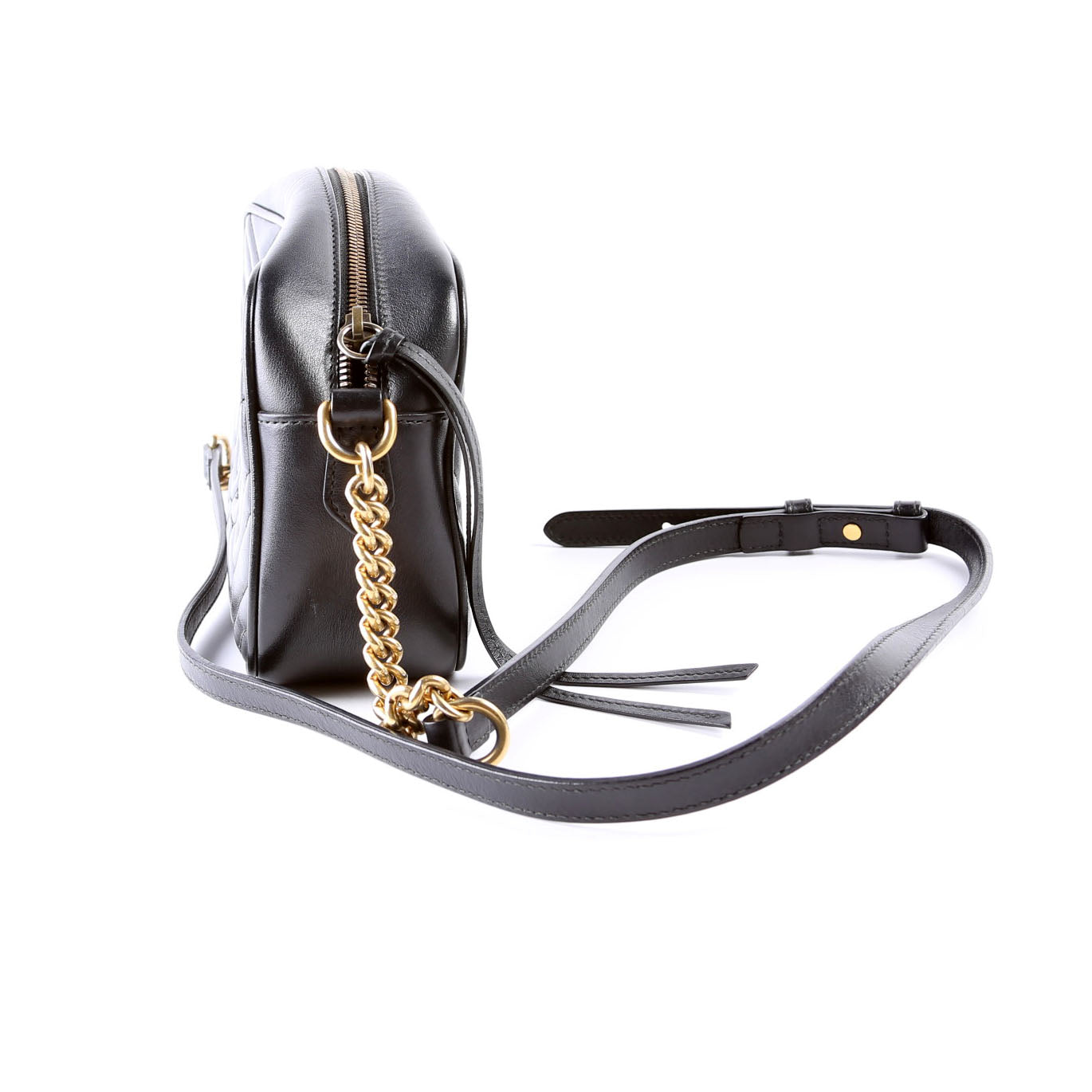 Gucci 447632 Marmont Small Leather Camera Black Bag
