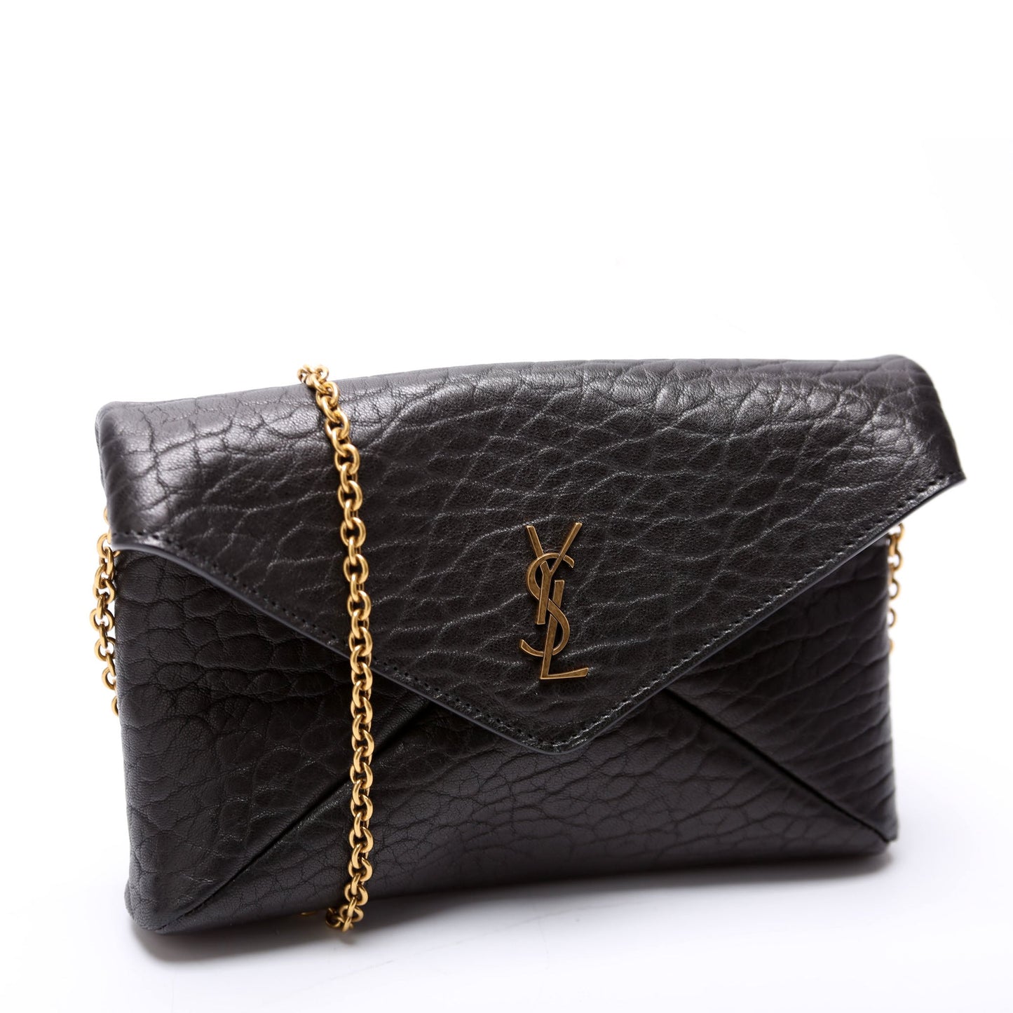 Saint Laurent Cassandre Chain Pouch Lambskin Black Bag