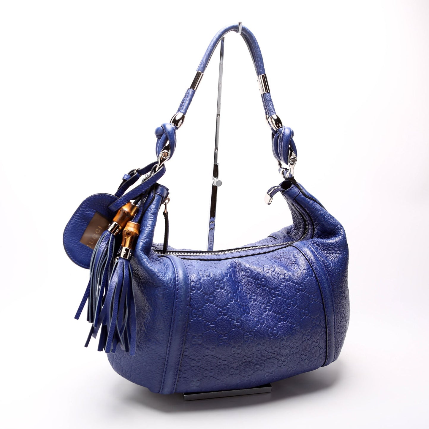 Gucci 240261 Techno Horsebit Hobo Blue Bag