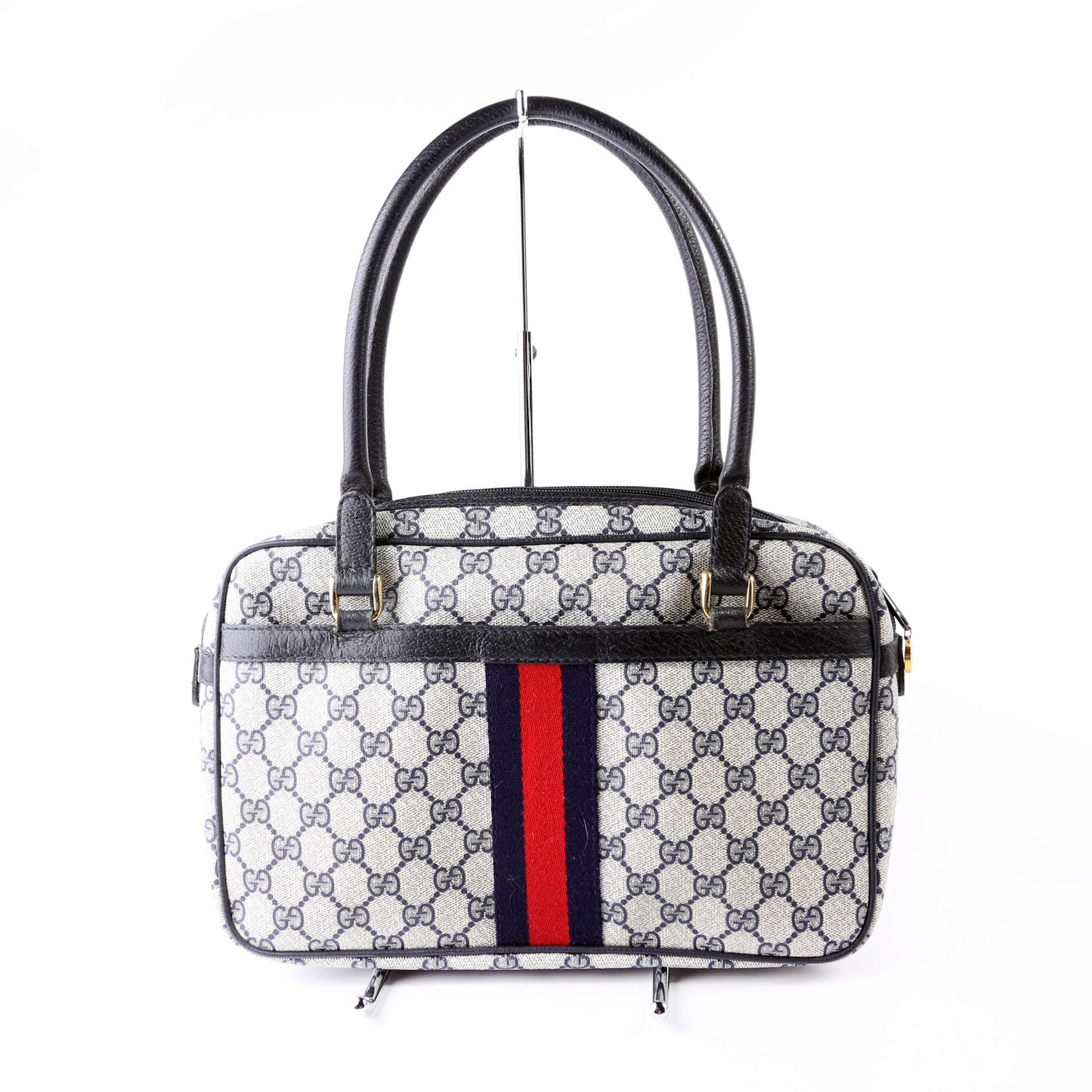Gucci GG Supreme Vintage Satchel Navy Bag