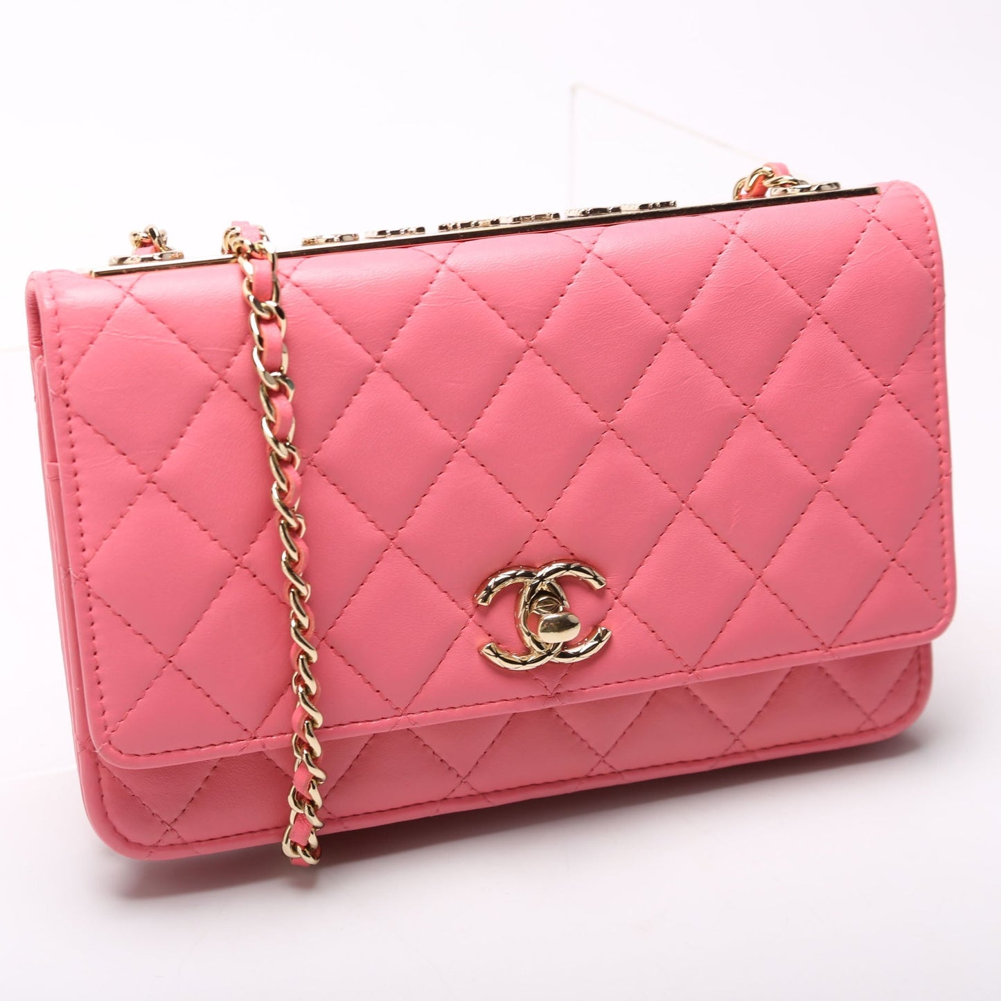 Chanel Wallet On Chain Trendy CC Quilted Lambskin RFID Pink Bag