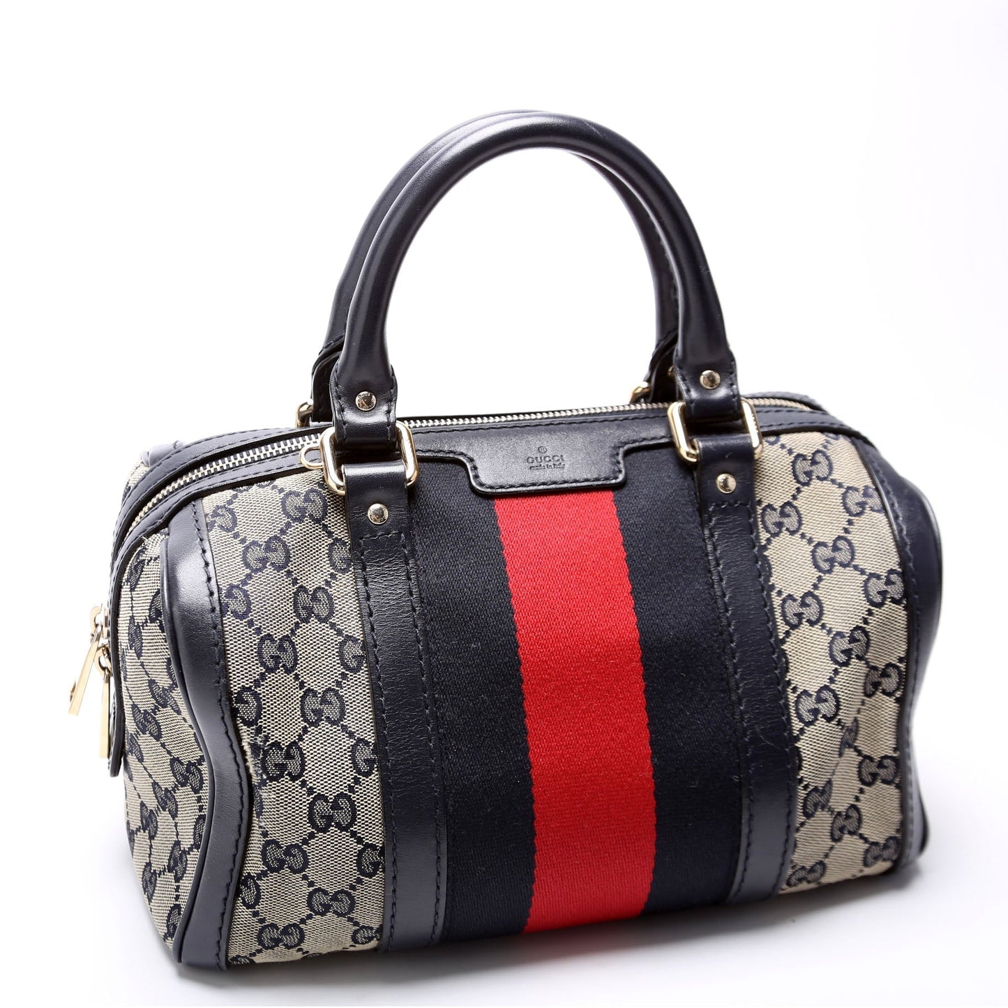 Gucci 269876 GG Canvas Small Boston Navy Bag