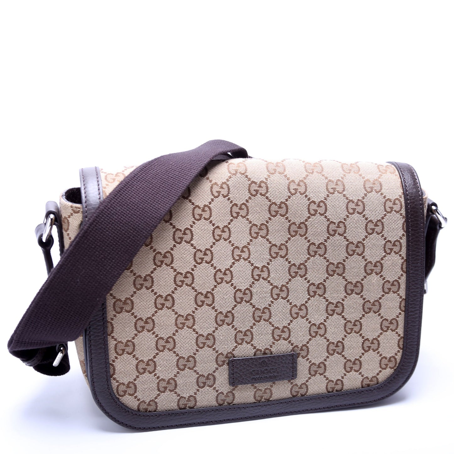 Gucci 449172 GG Canvas Messenger Brown Bag