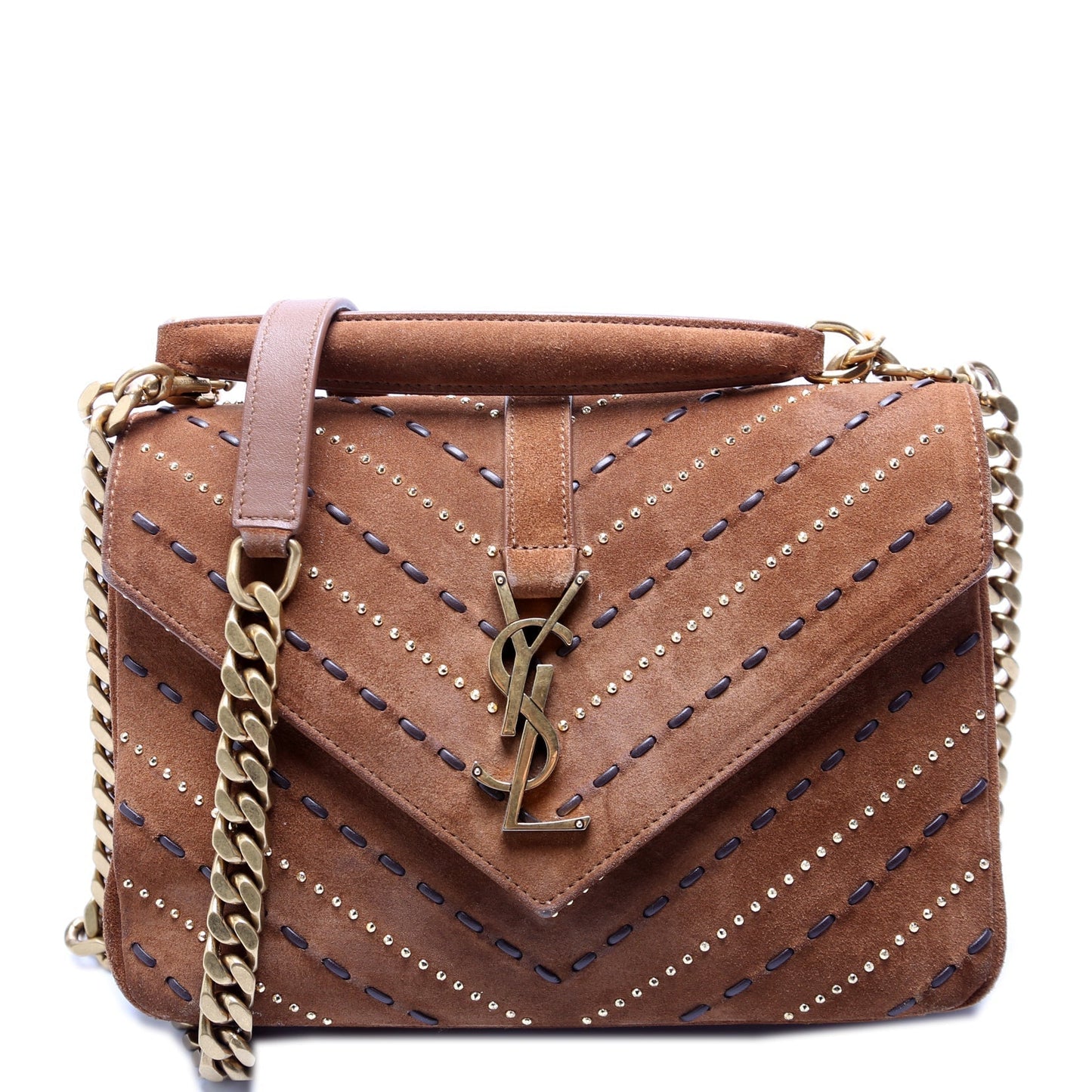 Saint Laurent College Medium Studded Suede 487213/428056/600279 Bag