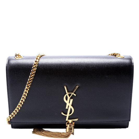 Saint Laurent Kate Tassel Satchel Medium Black Bag