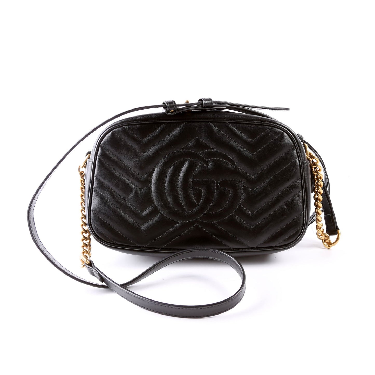 Gucci 447632 Marmont Small Leather Camera Black Bag