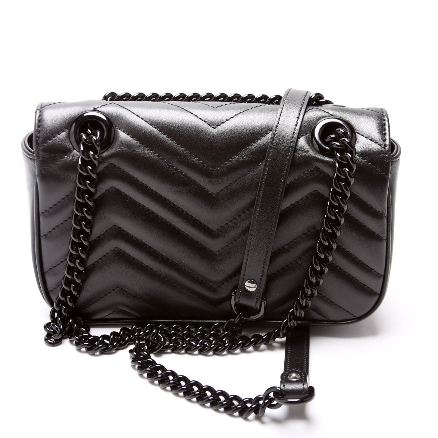Gucci 446744 Marmont Leather Shoulder Mini Flap Bag