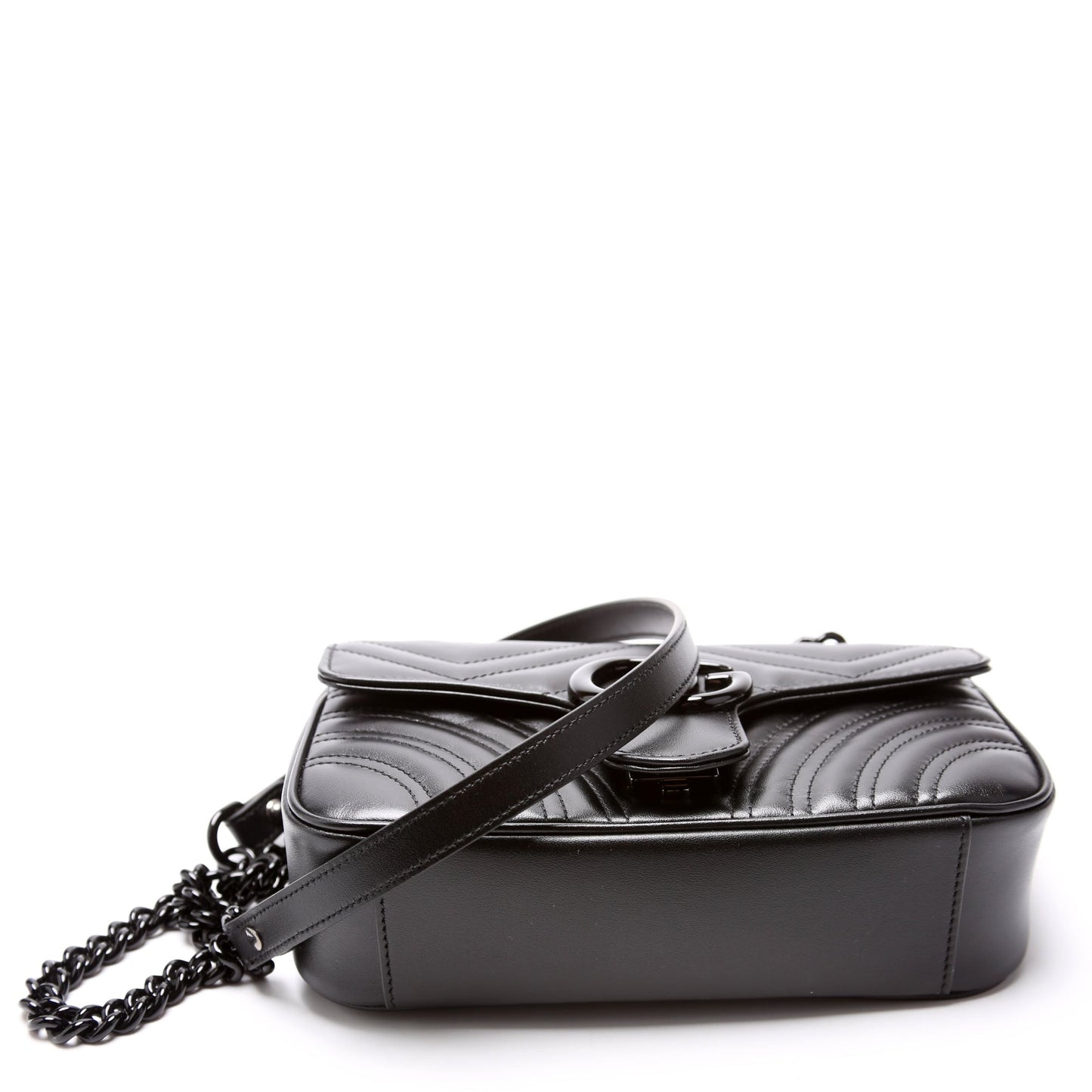 Gucci 446744 Marmont Leather Shoulder Mini Flap Bag