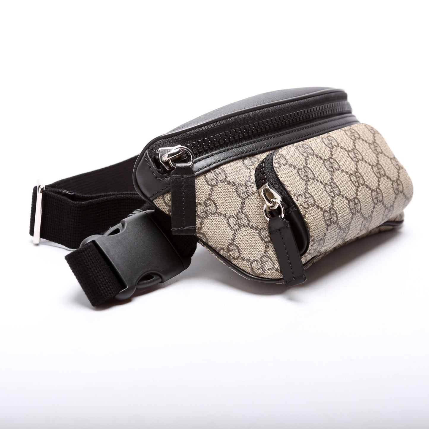 Gucci 450946 GG Supreme Belt Black/Beige Bag