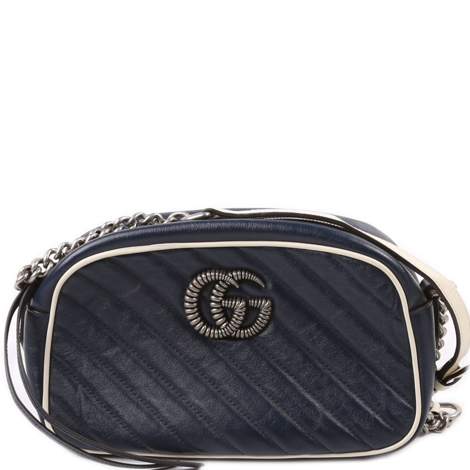 Gucci 447632 Small Leather Camera Blue Bag