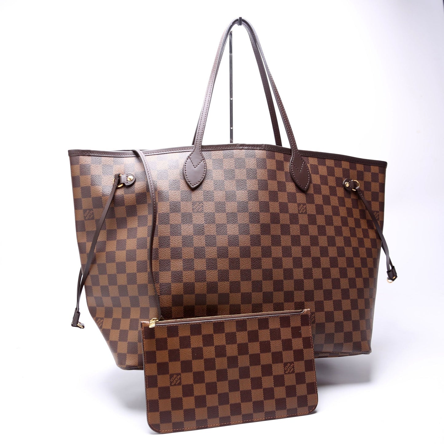 Louis Vuitton Neverfull W/Wallet GM Damier Ebene Red