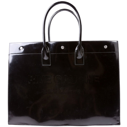 Saint Laurent Rive Gauche Patent Calfskin 587273 Black Bag