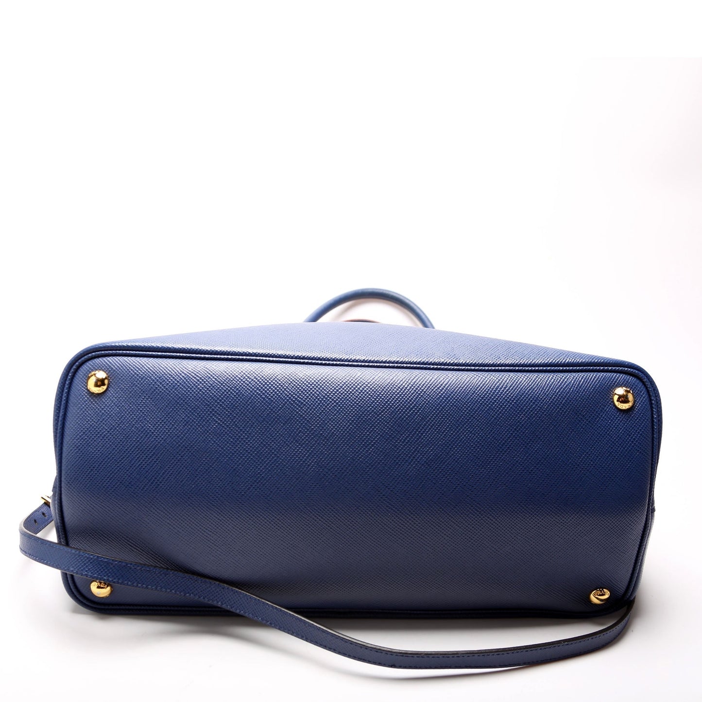 Prada Saffiano Cuir Double Large Blue Bag