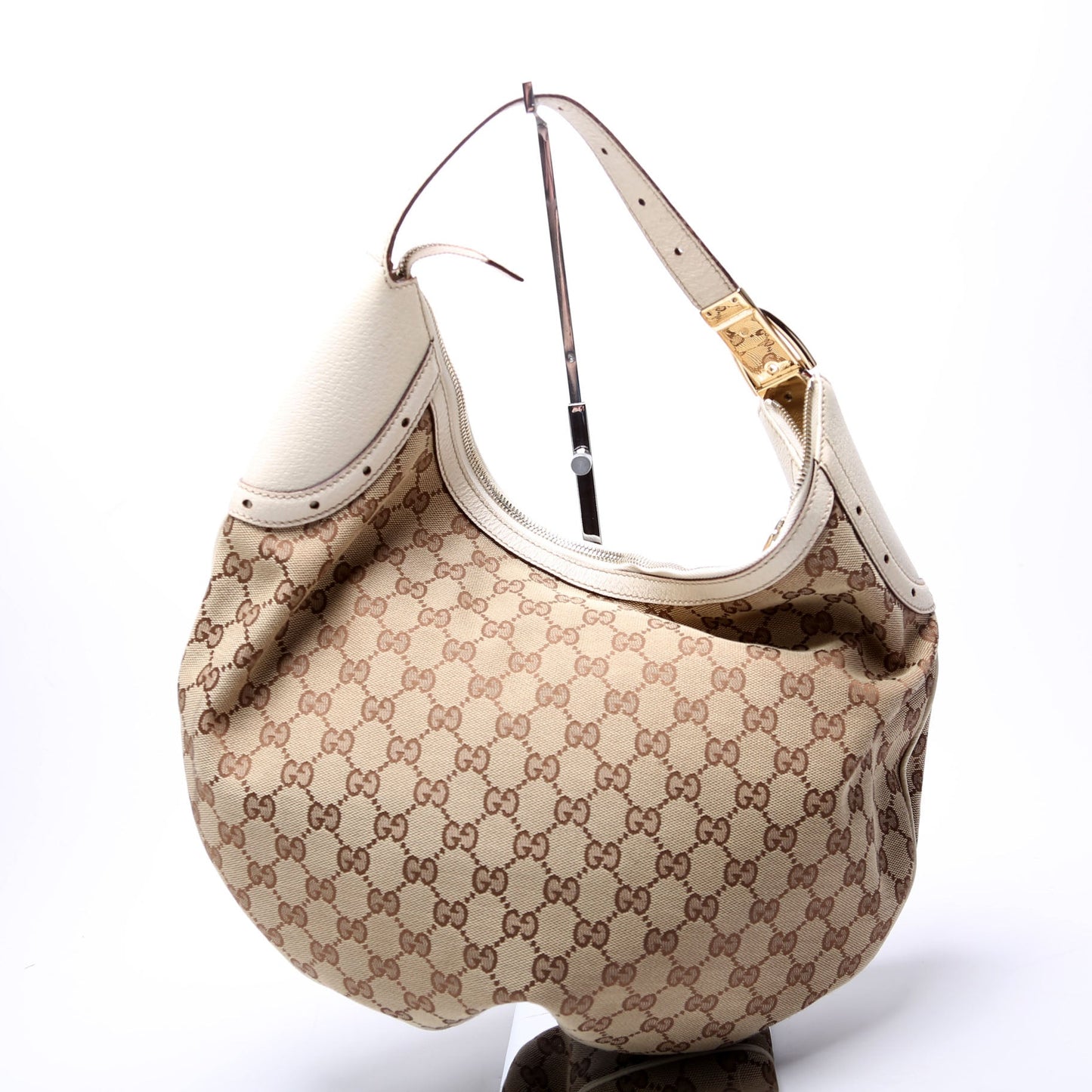Gucci 145764 GG Canvas Glam Hobo Bag