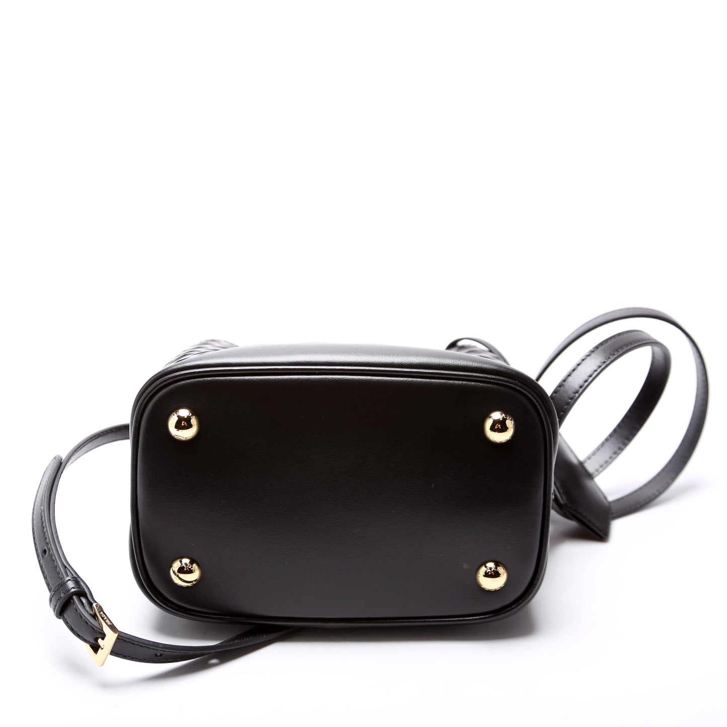 Prada 1BA217 Cut-Out Motif Leather Mini Panier Black Bag