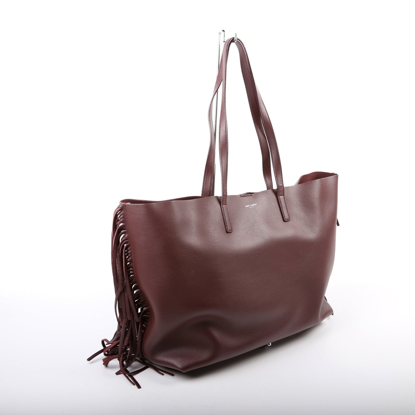 Saint Laurent Shopping Tote Large Fringe 410666 Burgundy Bag