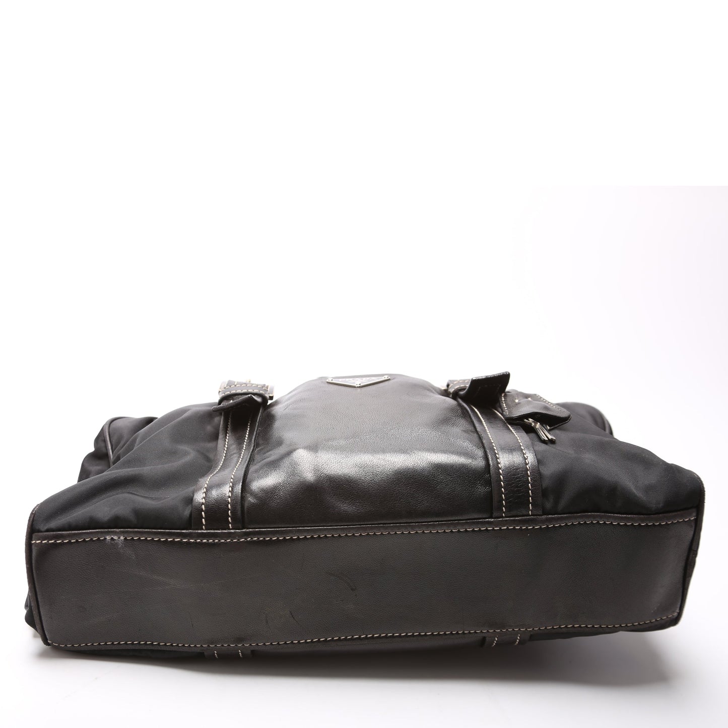 Prada Tessuto Nylon/Leather Shoulder Vintage Black Bag