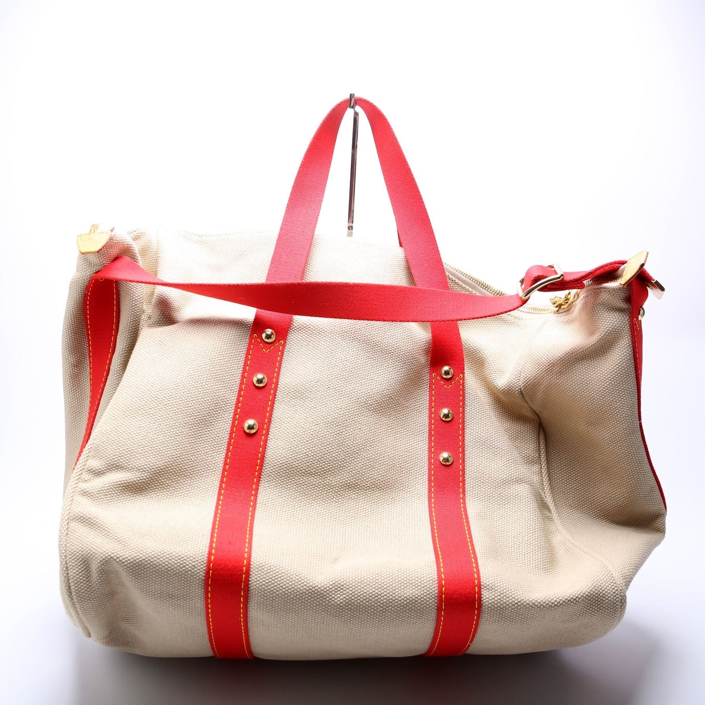 Louis Vuitton Antigua Sac Weekend Duffel Beige/Red