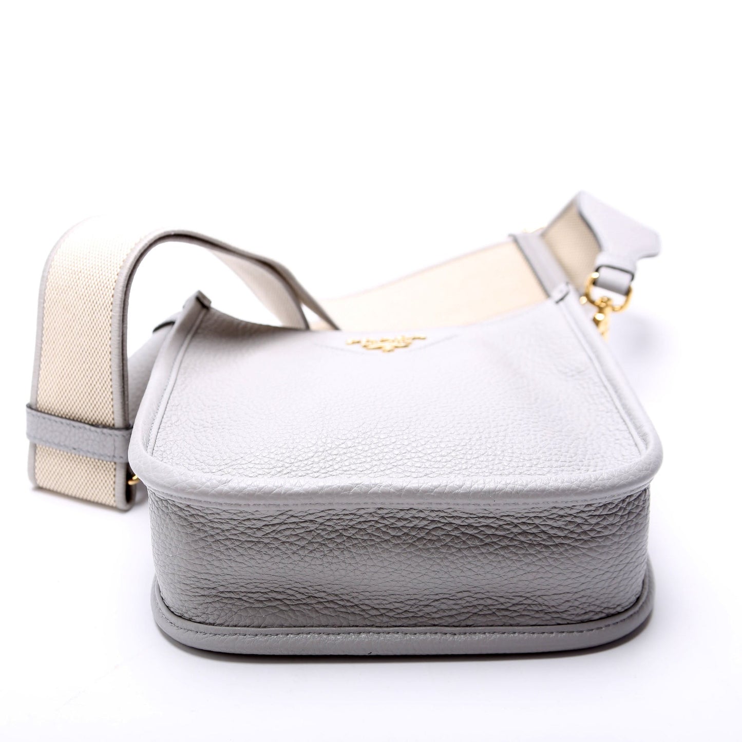 Prada 1BH191 Leather Mini Shoulder Grey Bag