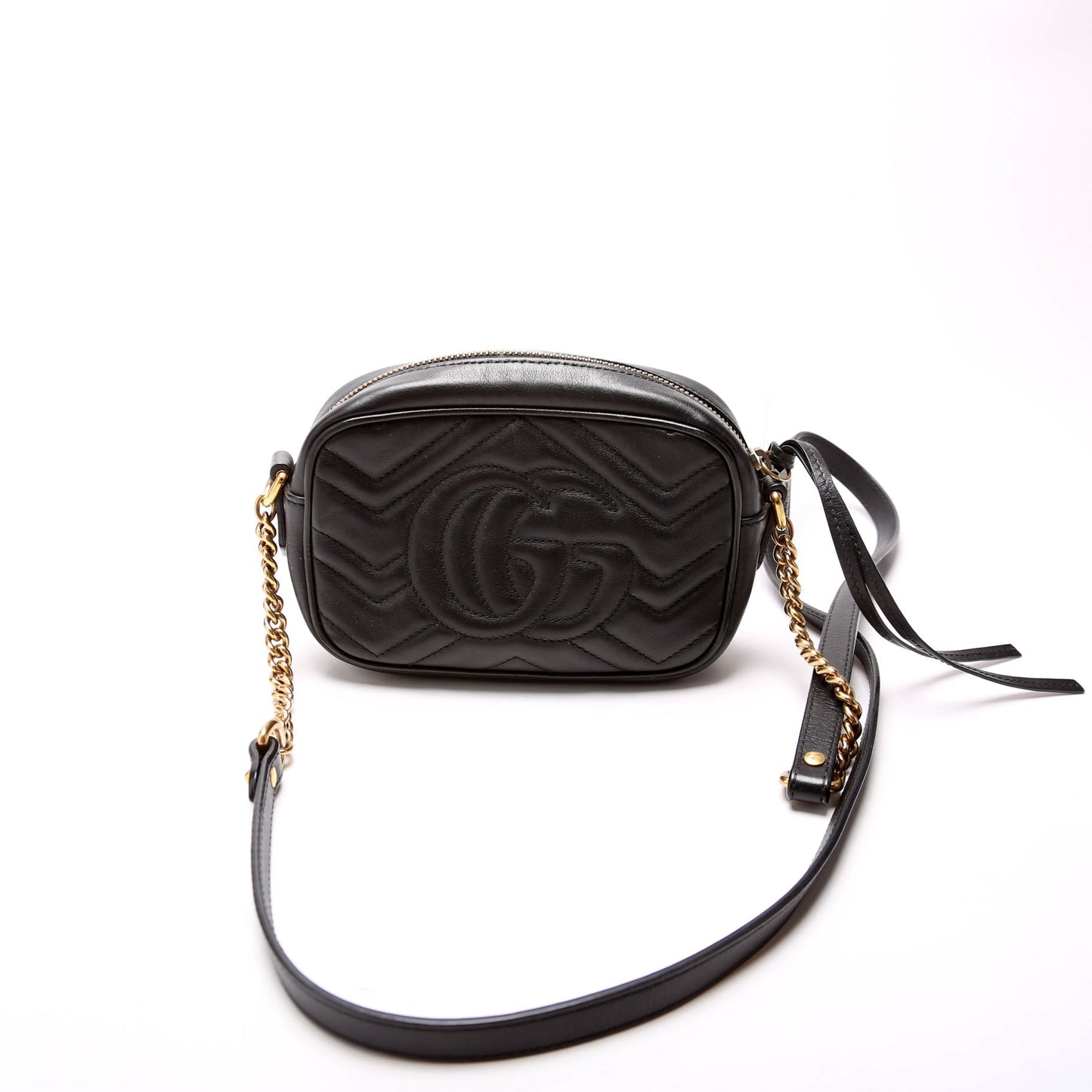 Gucci 448065 Marmont Mini Camera Black Bag