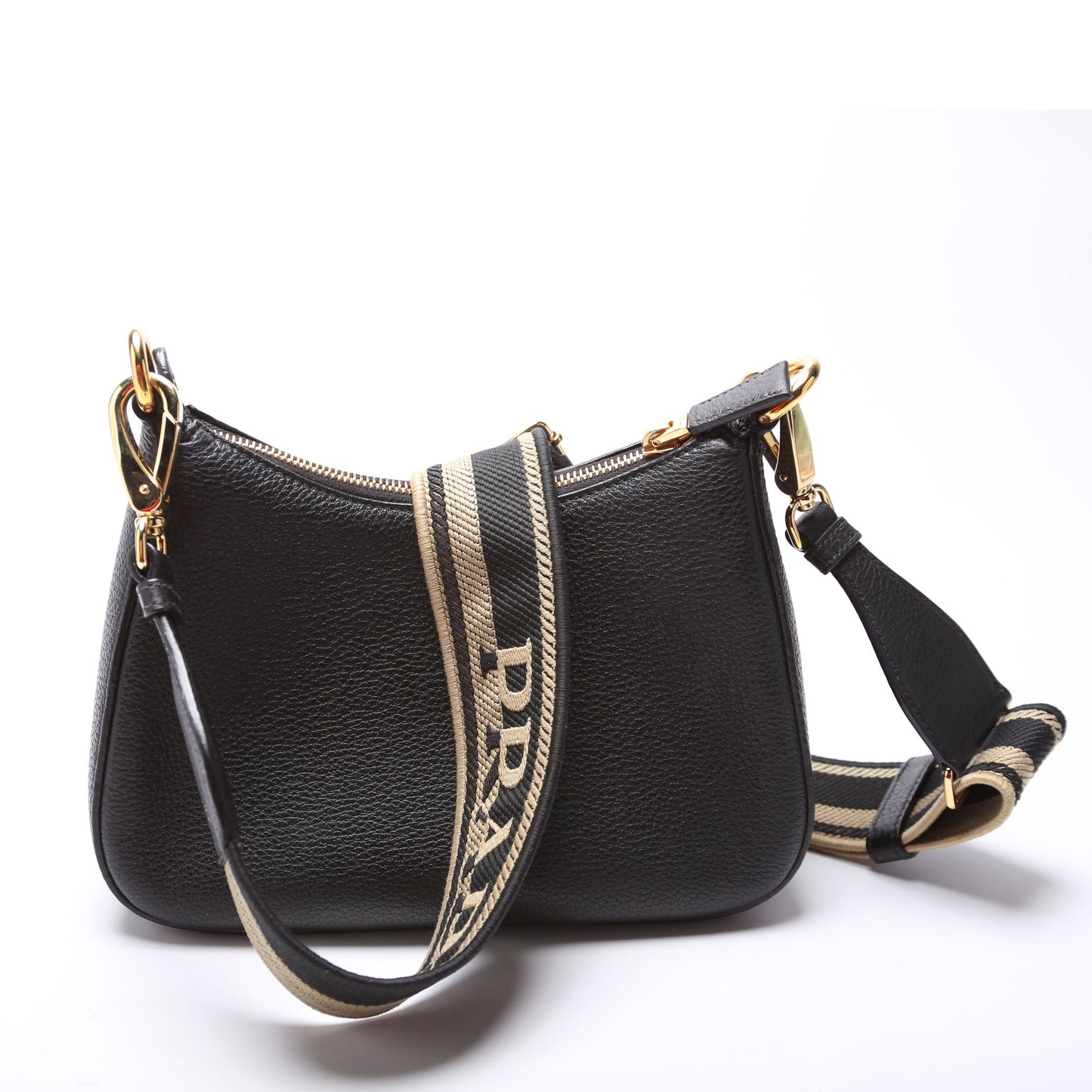 Prada Vitello Daino Soft Leather Crossbody Black Bag