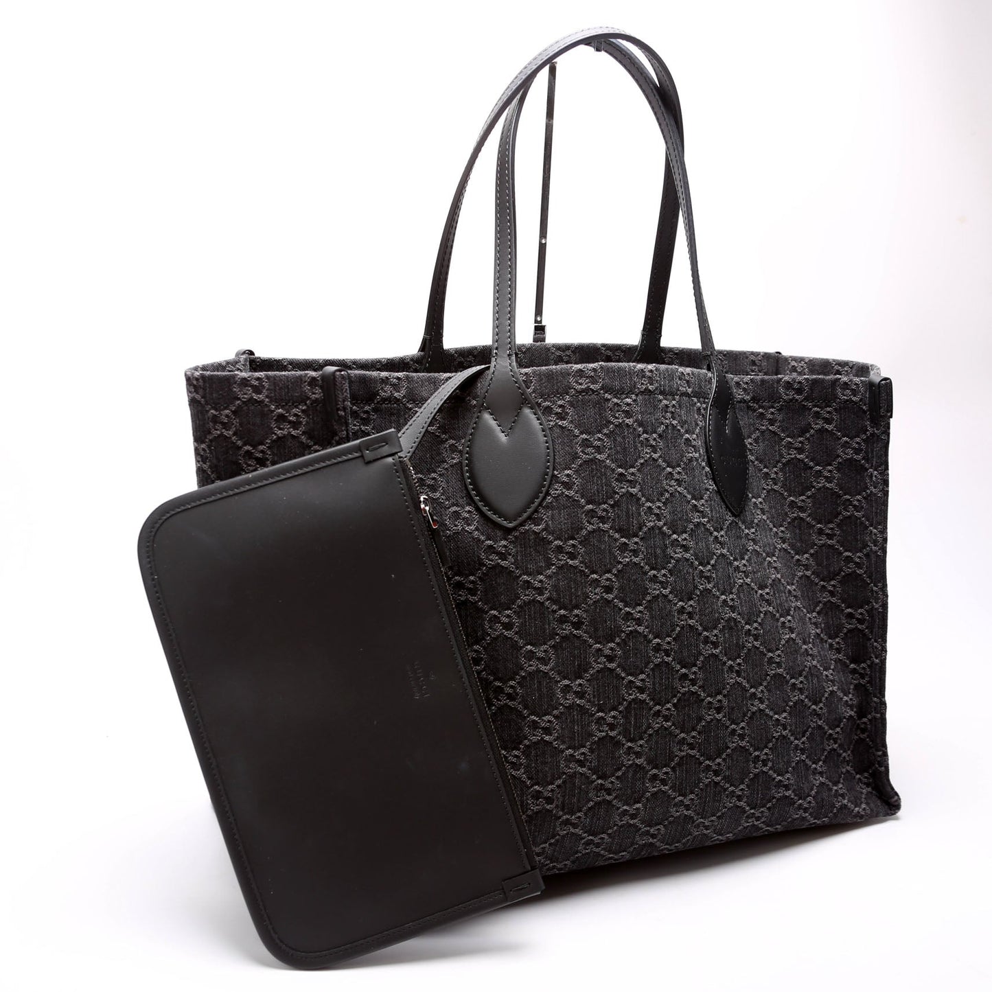 Gucci 772176 Summer Tote Large Denim Black Bag