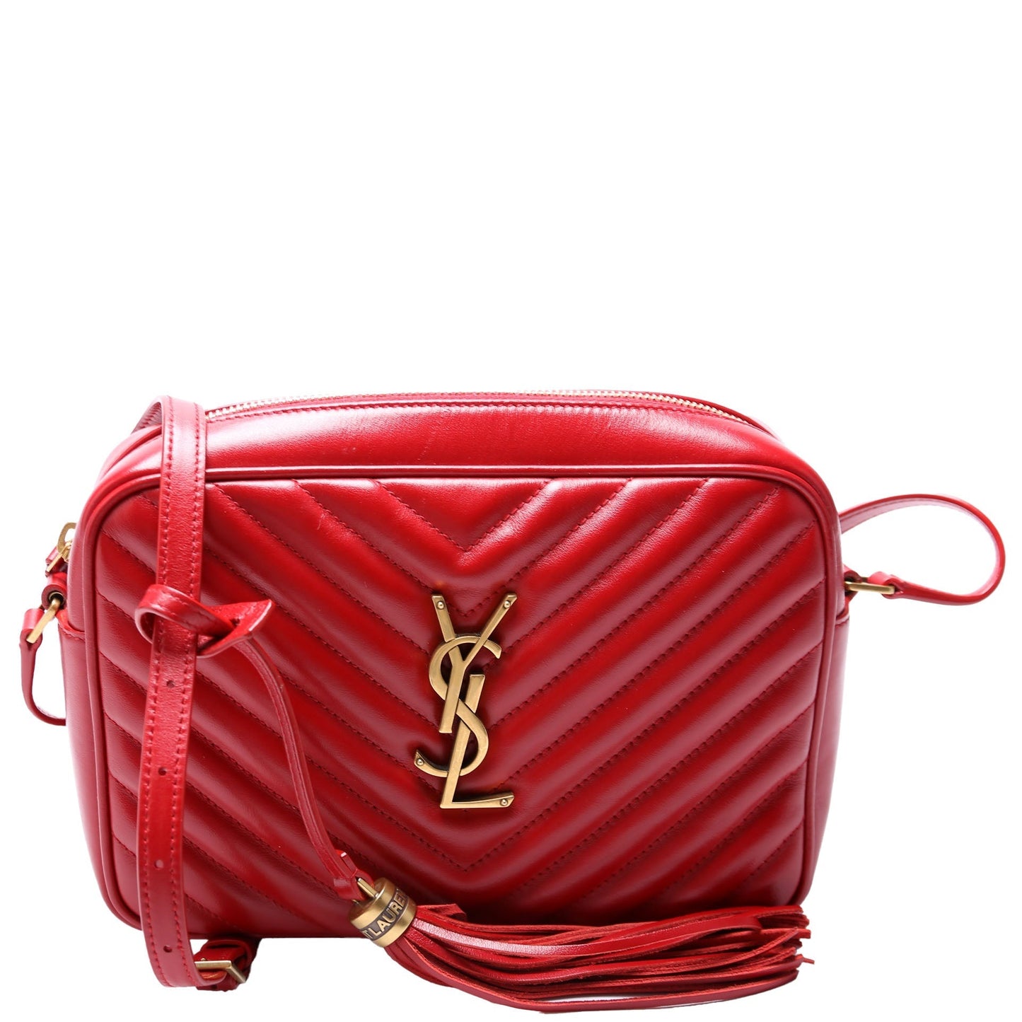 Saint Laurent Lou Camera Quilted 612544 Red Bag