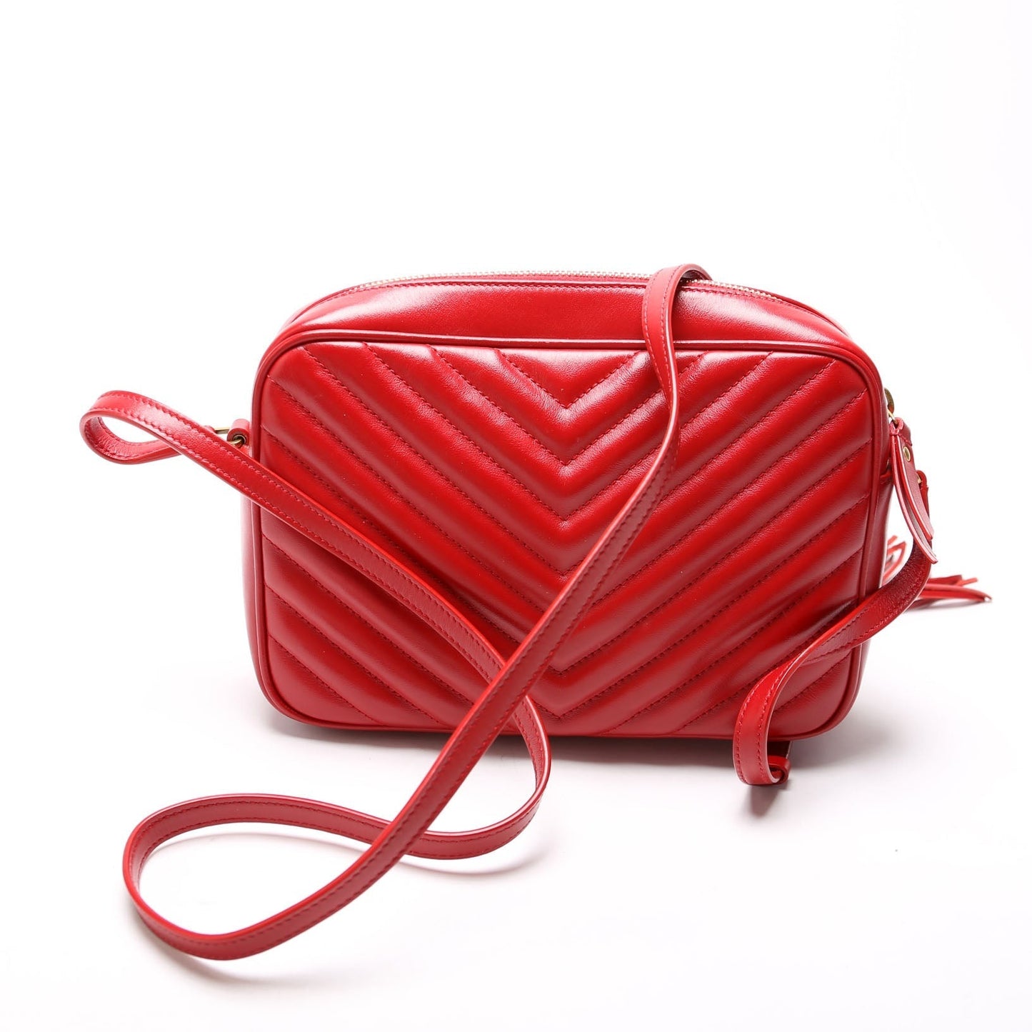 Saint Laurent Lou Camera Quilted 612544 Red Bag