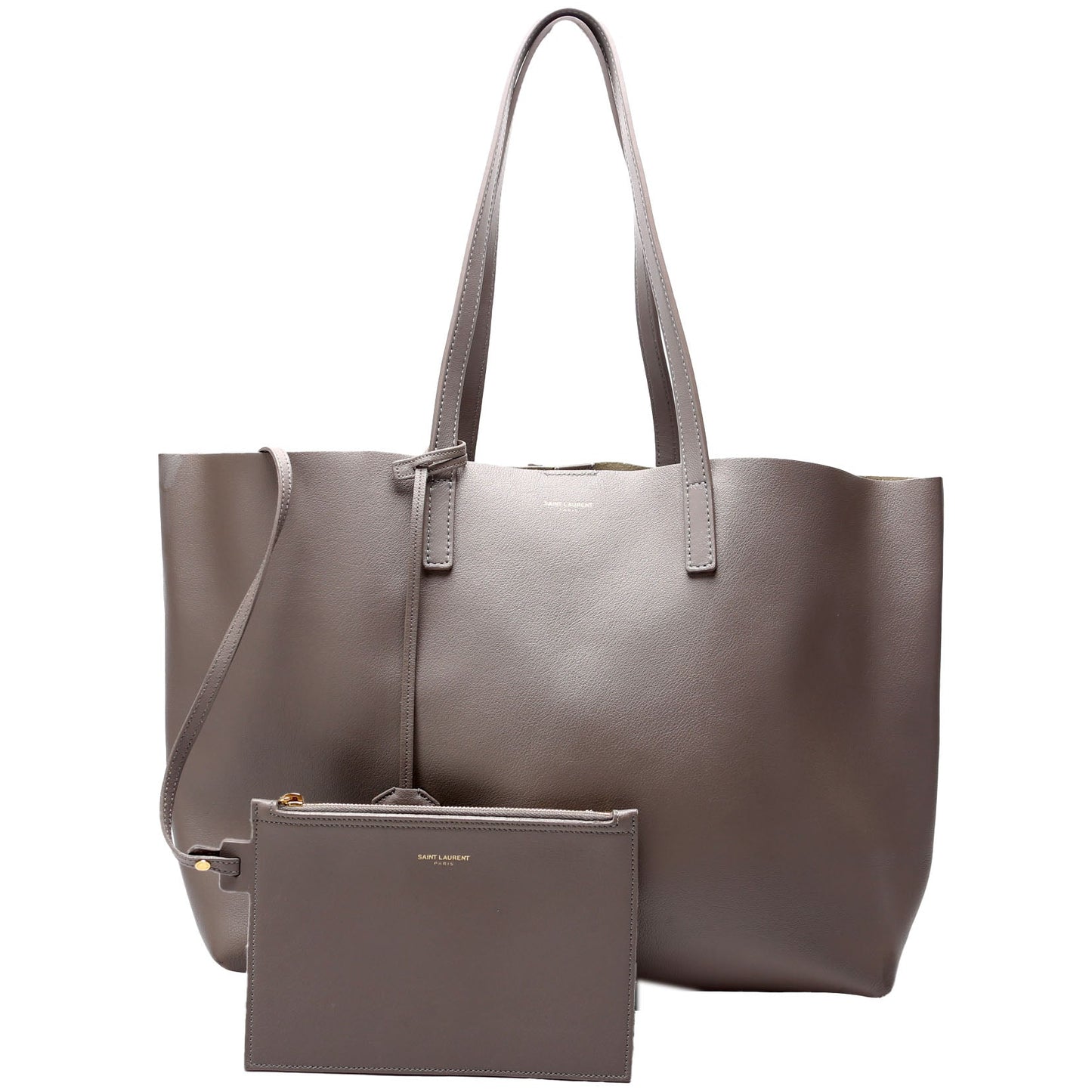Saint Laurent Shopping East/West Supple Leather 600281 Grey Bag